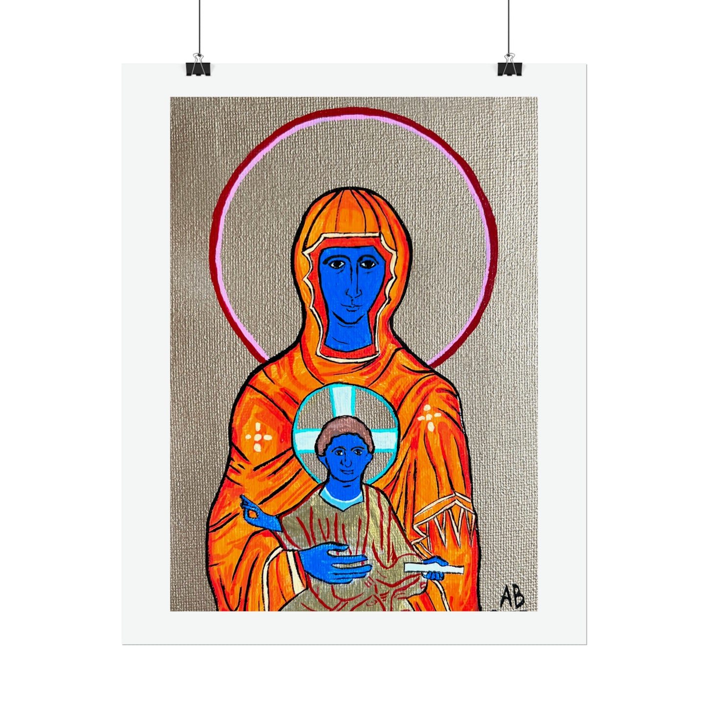 Christ and Theotokos Fine Art Poster - Arjuna Rigby Art and Lifestyle Store