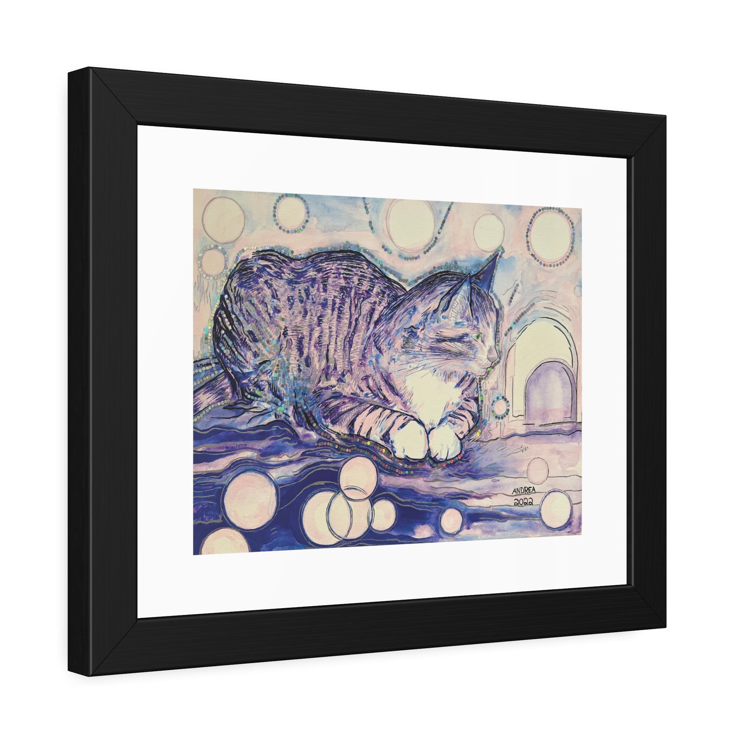 Cat Vibes Framed Fine Art Print - Arjuna Rigby Art and Lifestyle Store