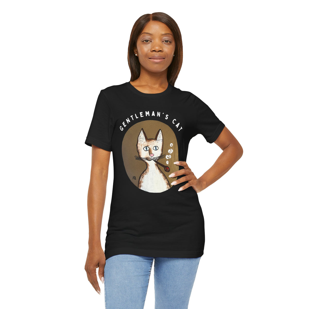 Gentleman's Cat T-Shirt - Arjuna Rigby Art and Lifestyle Store