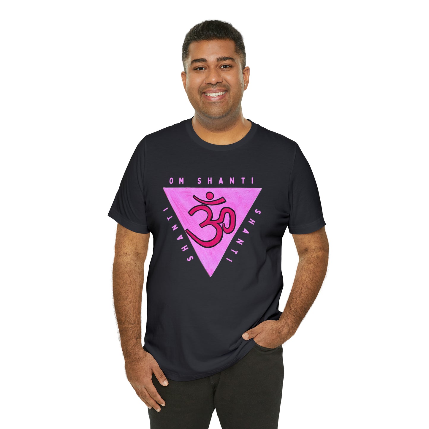 Pink Triangle OM T-Shirt - Arjuna Rigby Art and Lifestyle Store