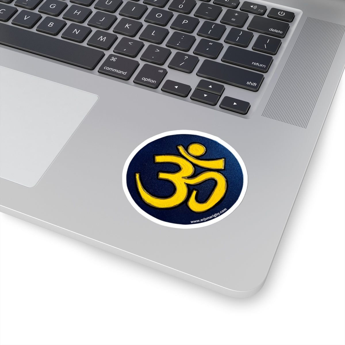 Yellow & Blue OM Sticker - Arjuna Rigby Art and Lifestyle Store