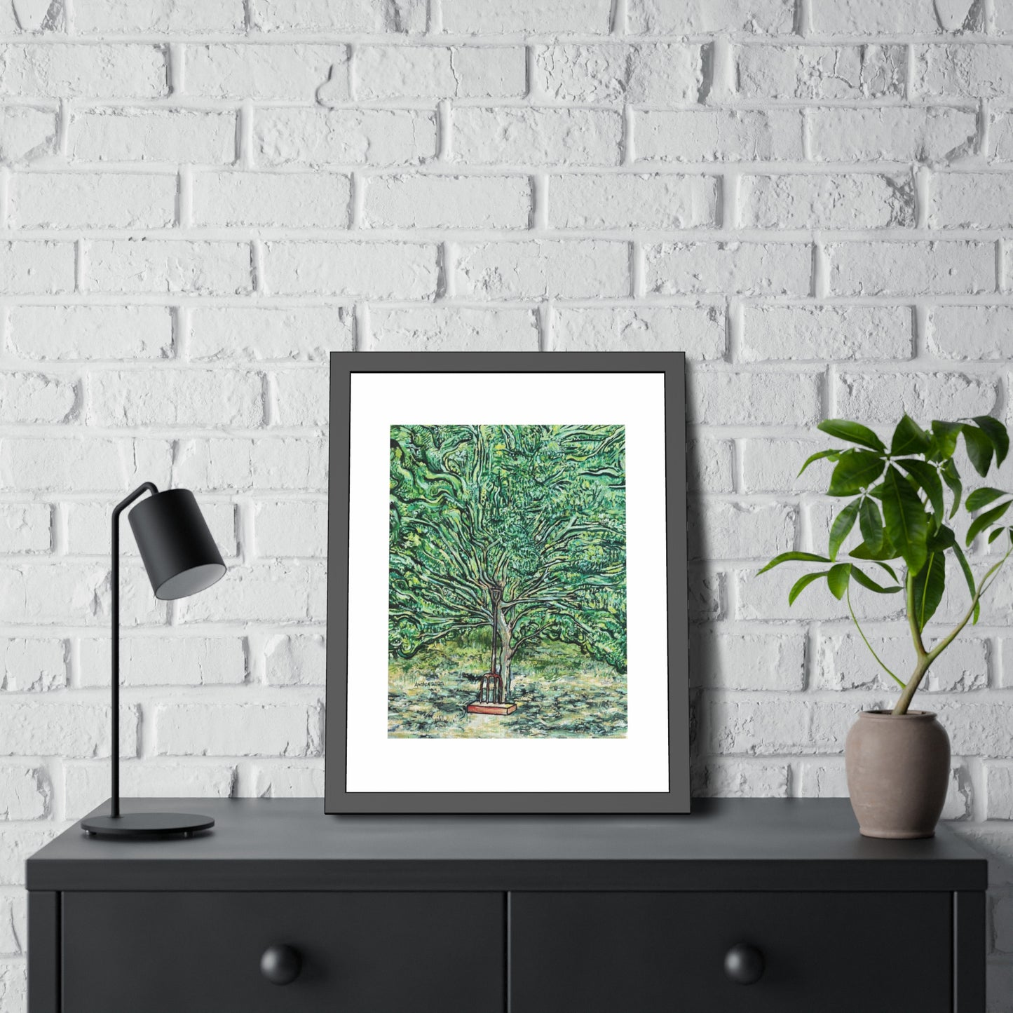 The Pear Tree or Dennis's Pitchfork Framed Fine Art Print