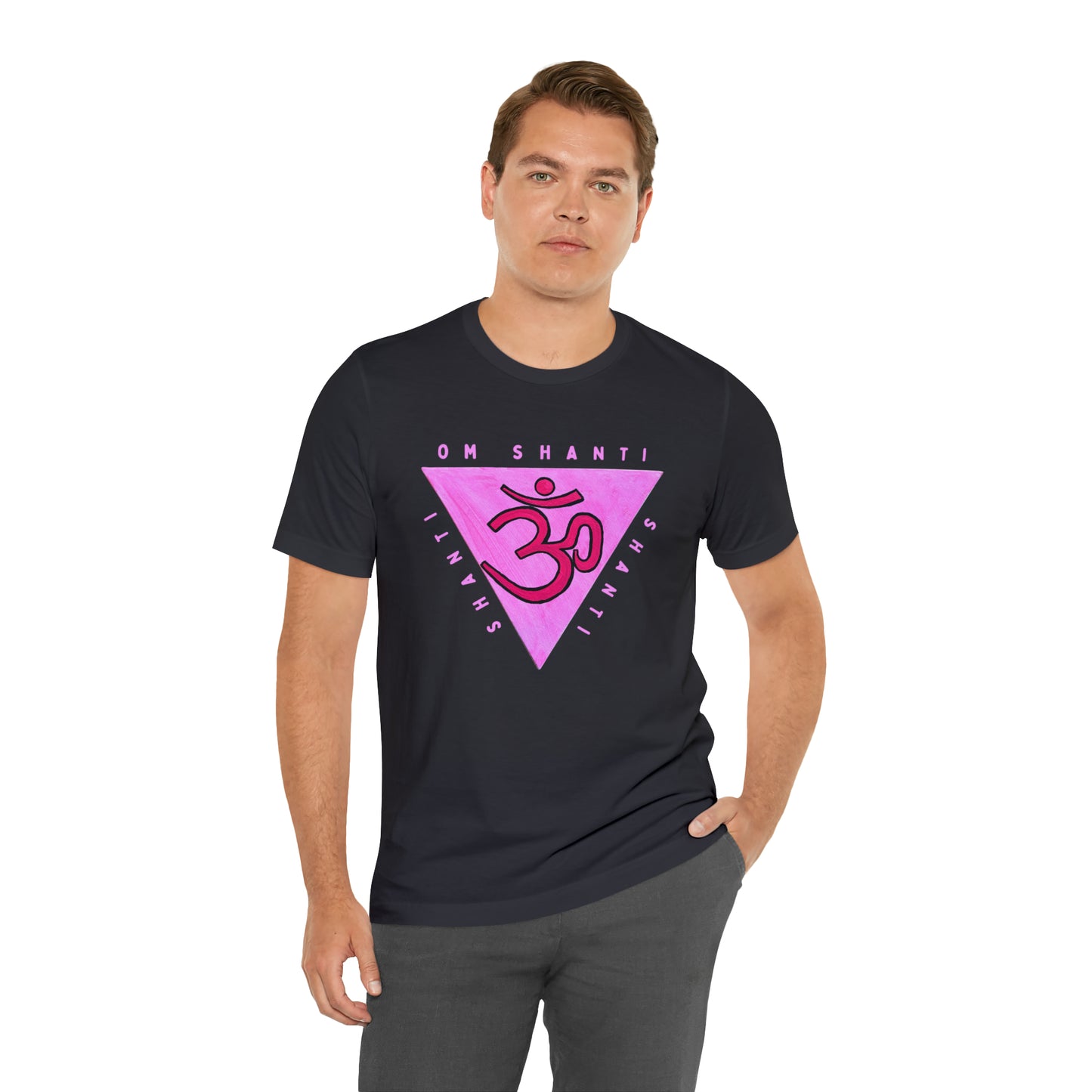 Pink Triangle OM T-Shirt - Arjuna Rigby Art and Lifestyle Store