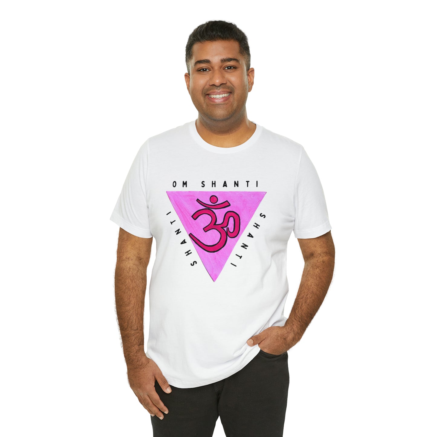 Pink Triangle OM T-Shirt - Arjuna Rigby Art and Lifestyle Store