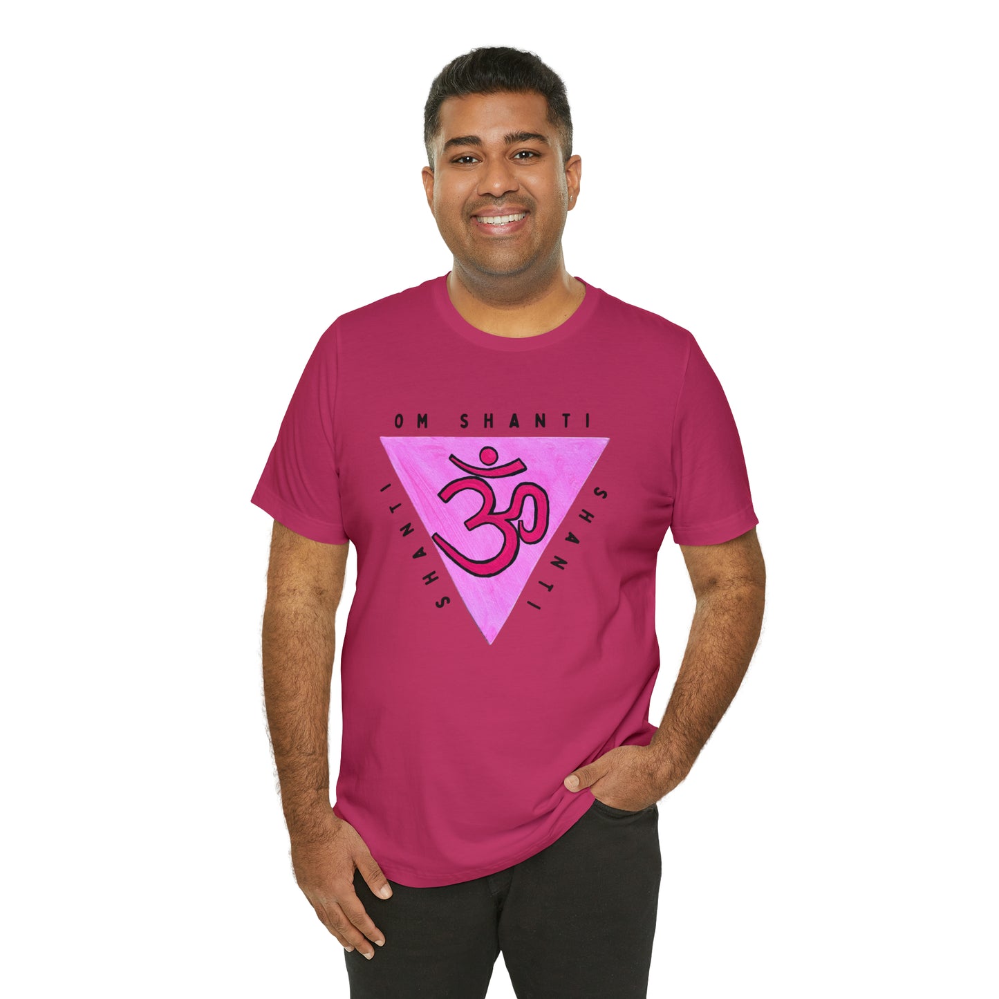 Pink Triangle OM T-Shirt - Arjuna Rigby Art and Lifestyle Store