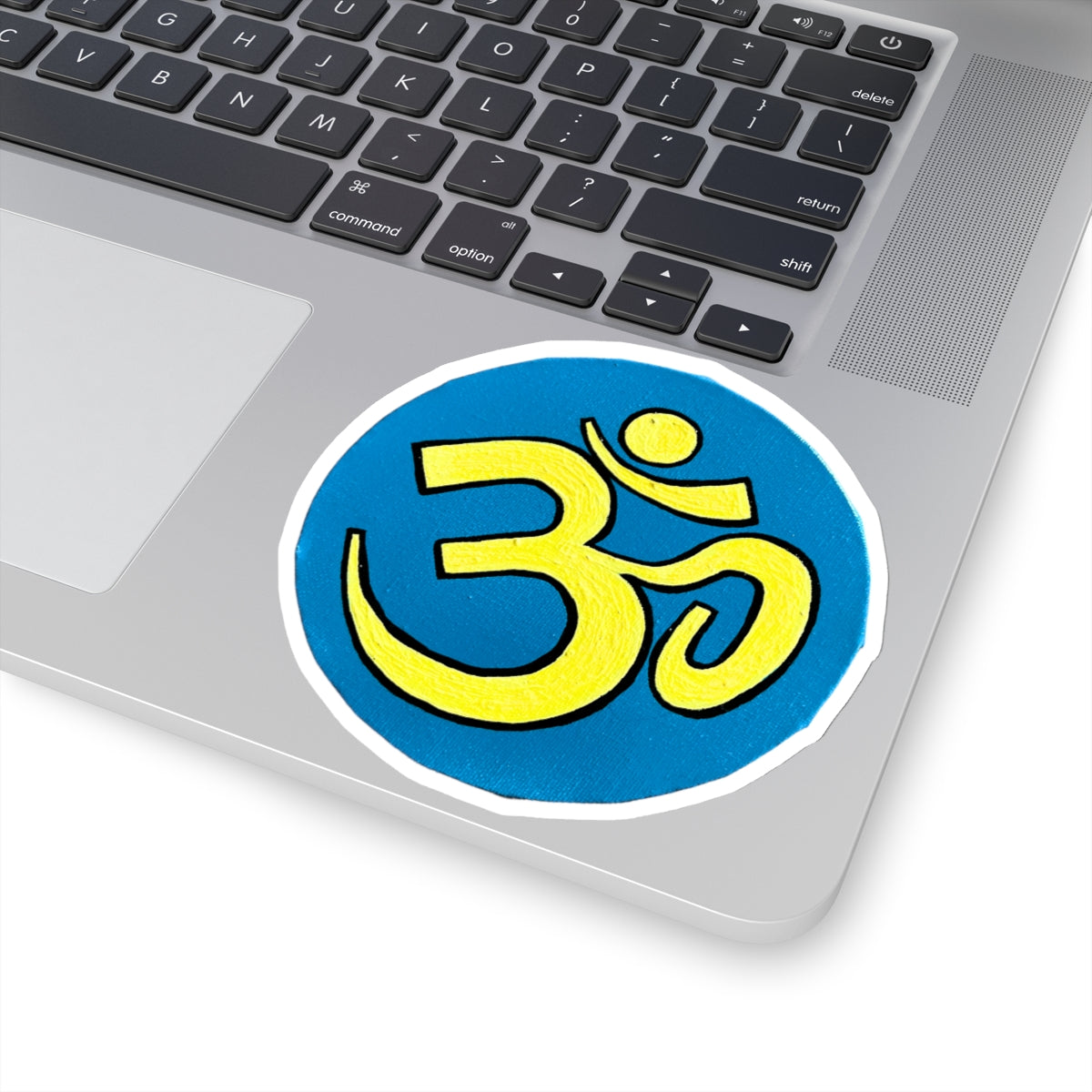 Pastel Yellow & Lagoon Blue OM Sticker - Arjuna Rigby Art and Lifestyle Store