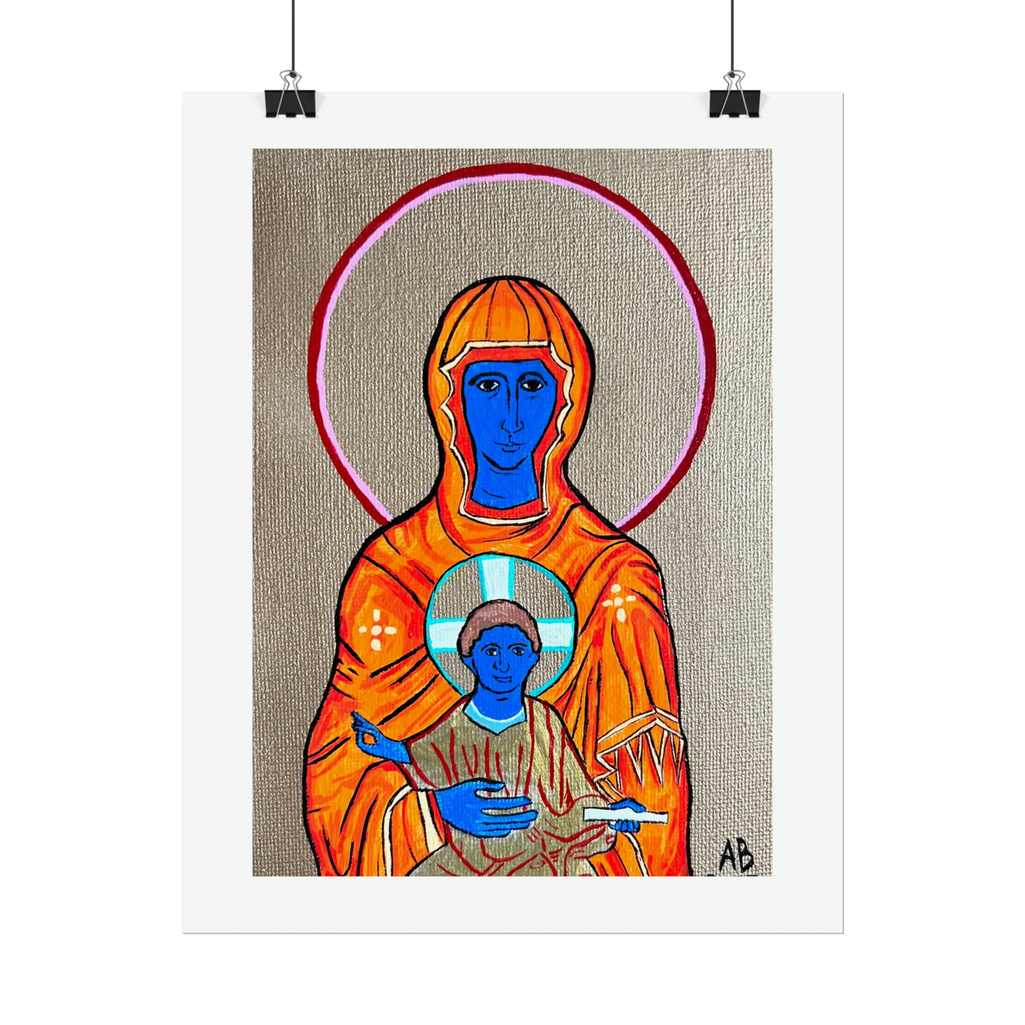 Christ and Theotokos Fine Art Poster - Arjuna Rigby Art and Lifestyle Store