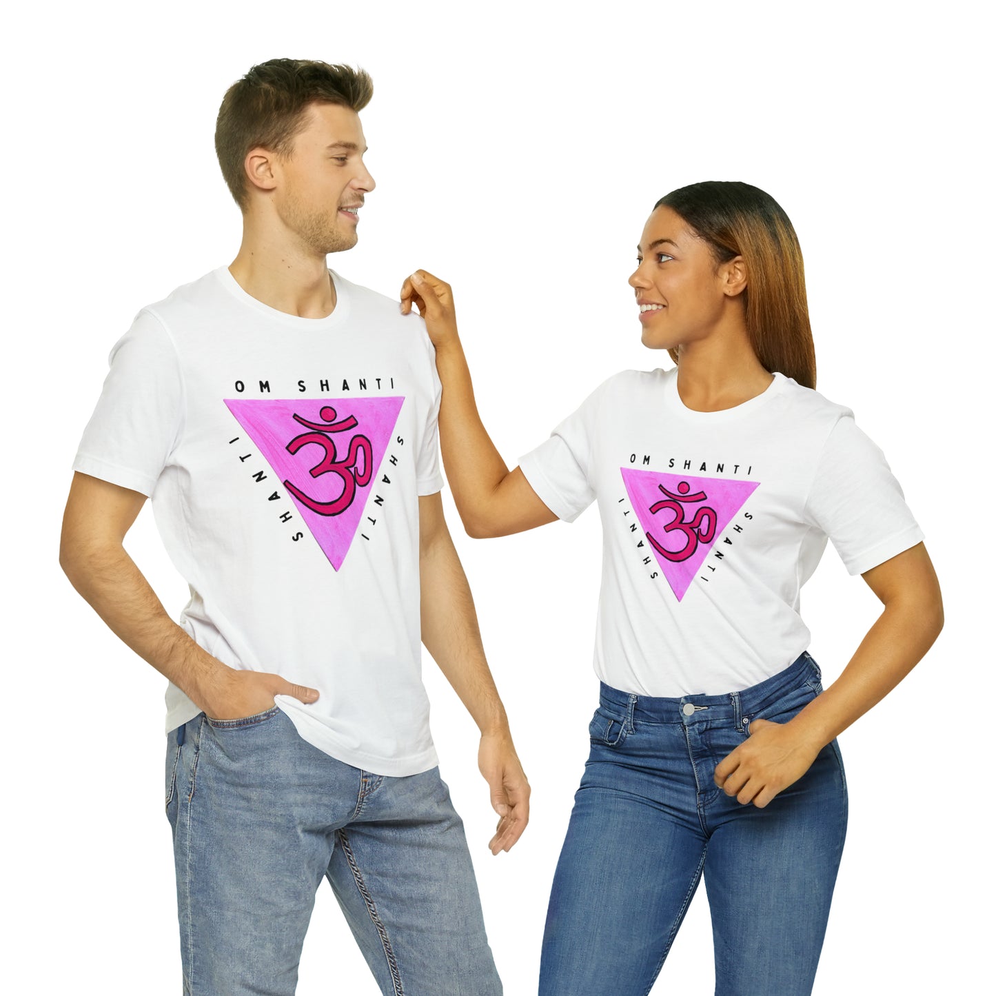 Pink Triangle OM T-Shirt - Arjuna Rigby Art and Lifestyle Store