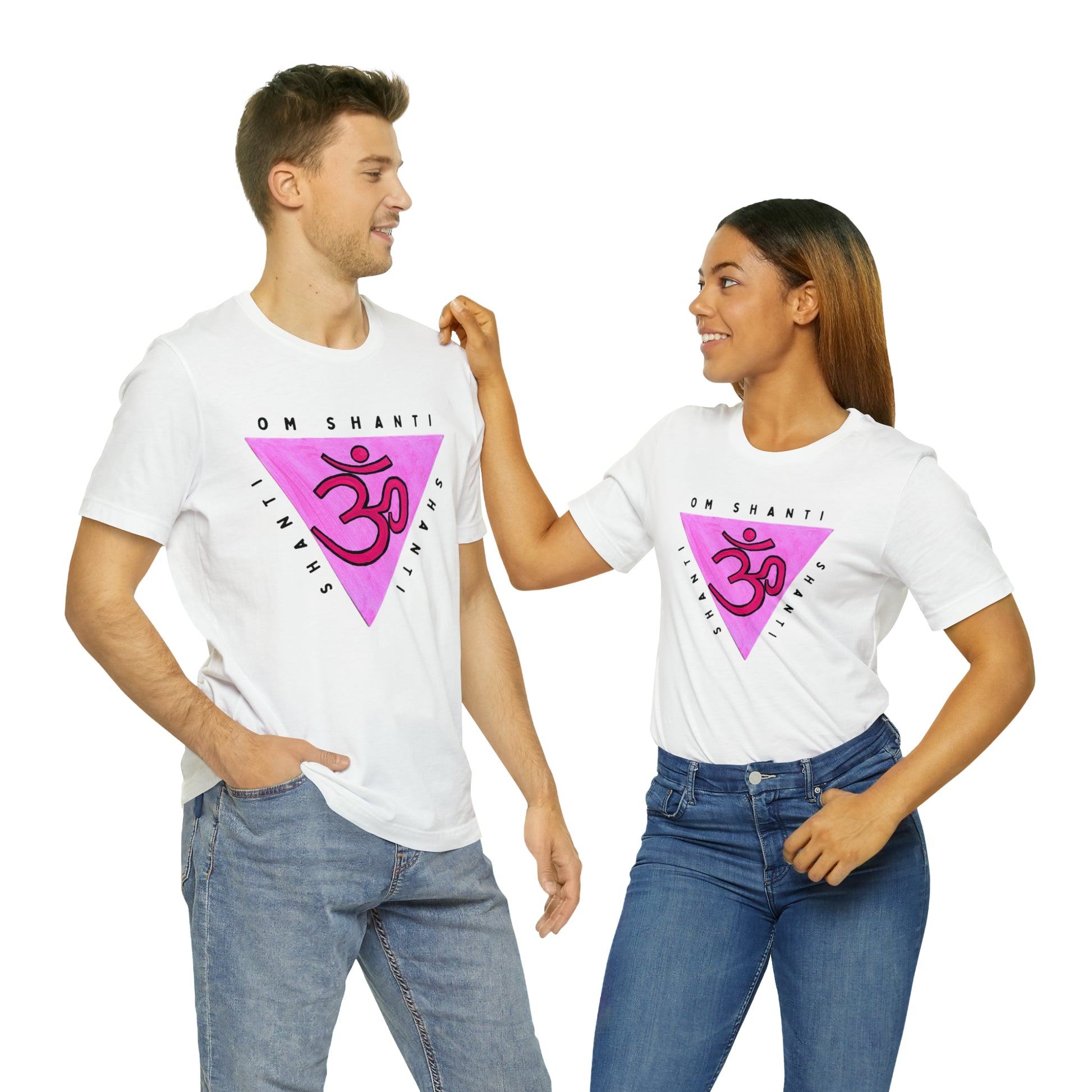 Pink Triangle OM T-Shirt - Arjuna Rigby Art and Lifestyle Store