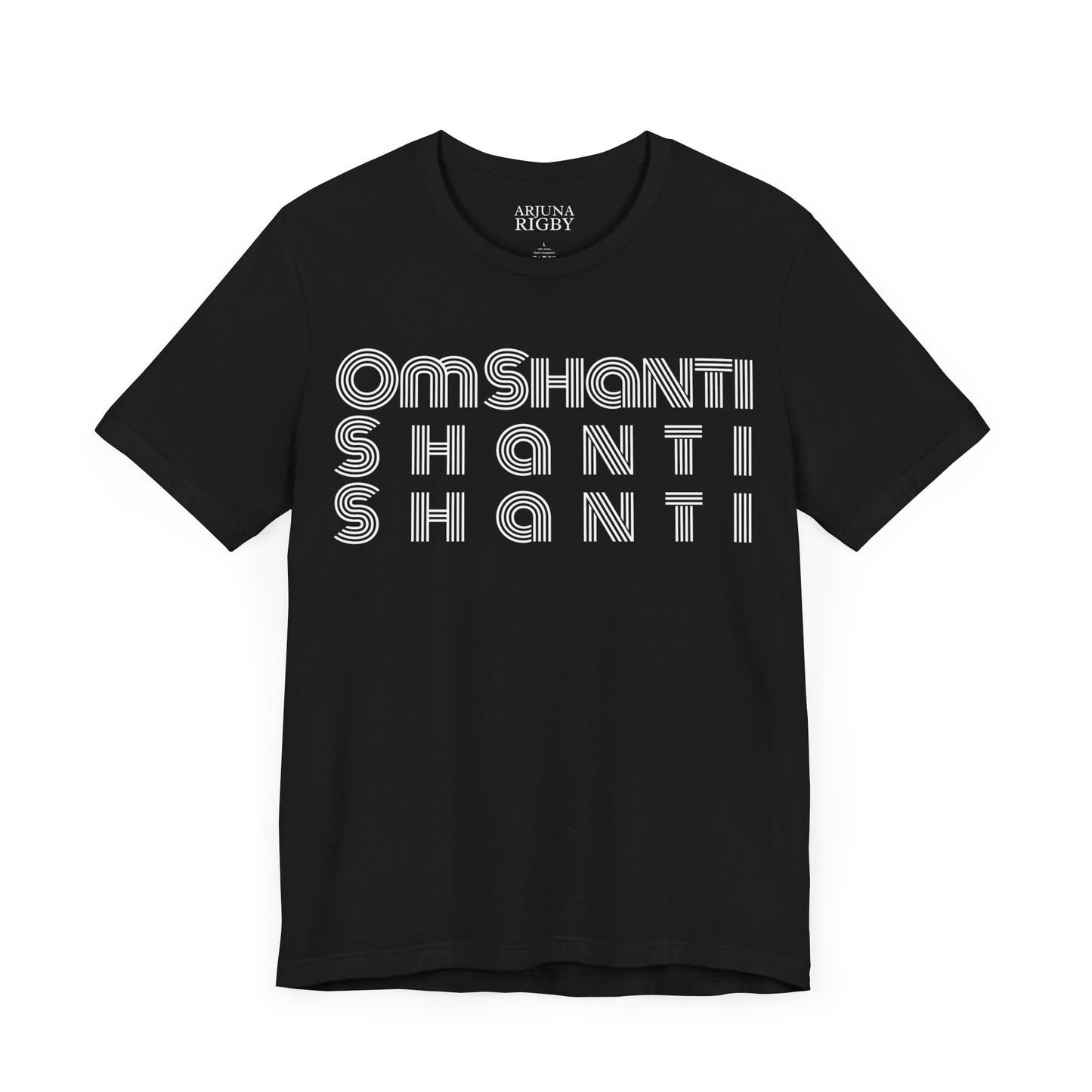 Om Shanti Shanti Shanti T-Shirt - Arjuna Rigby Art and Lifestyle Store