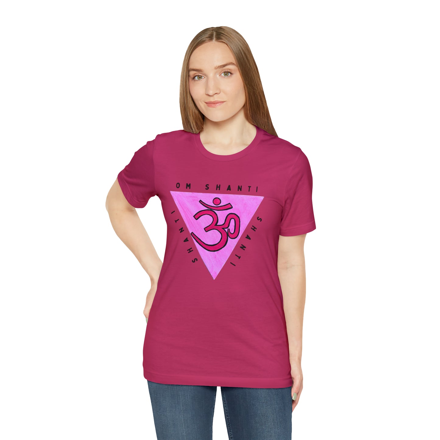 Pink Triangle OM T-Shirt - Arjuna Rigby Art and Lifestyle Store