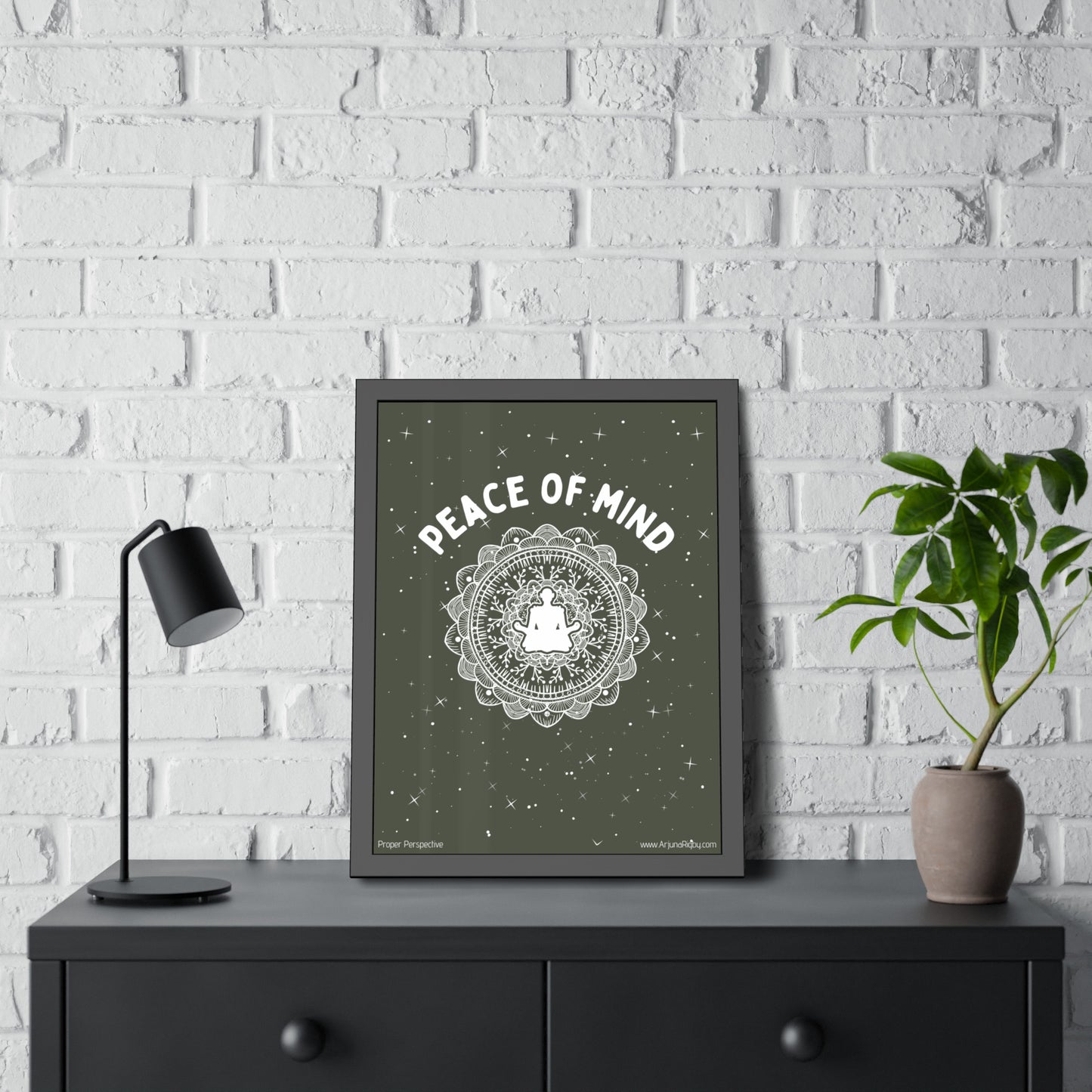 Peace of Mind Framed Fine Art Poster green background