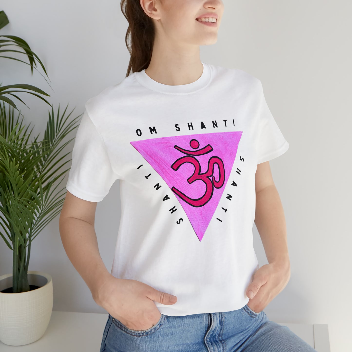 Pink Triangle OM T-Shirt - Arjuna Rigby Art and Lifestyle Store