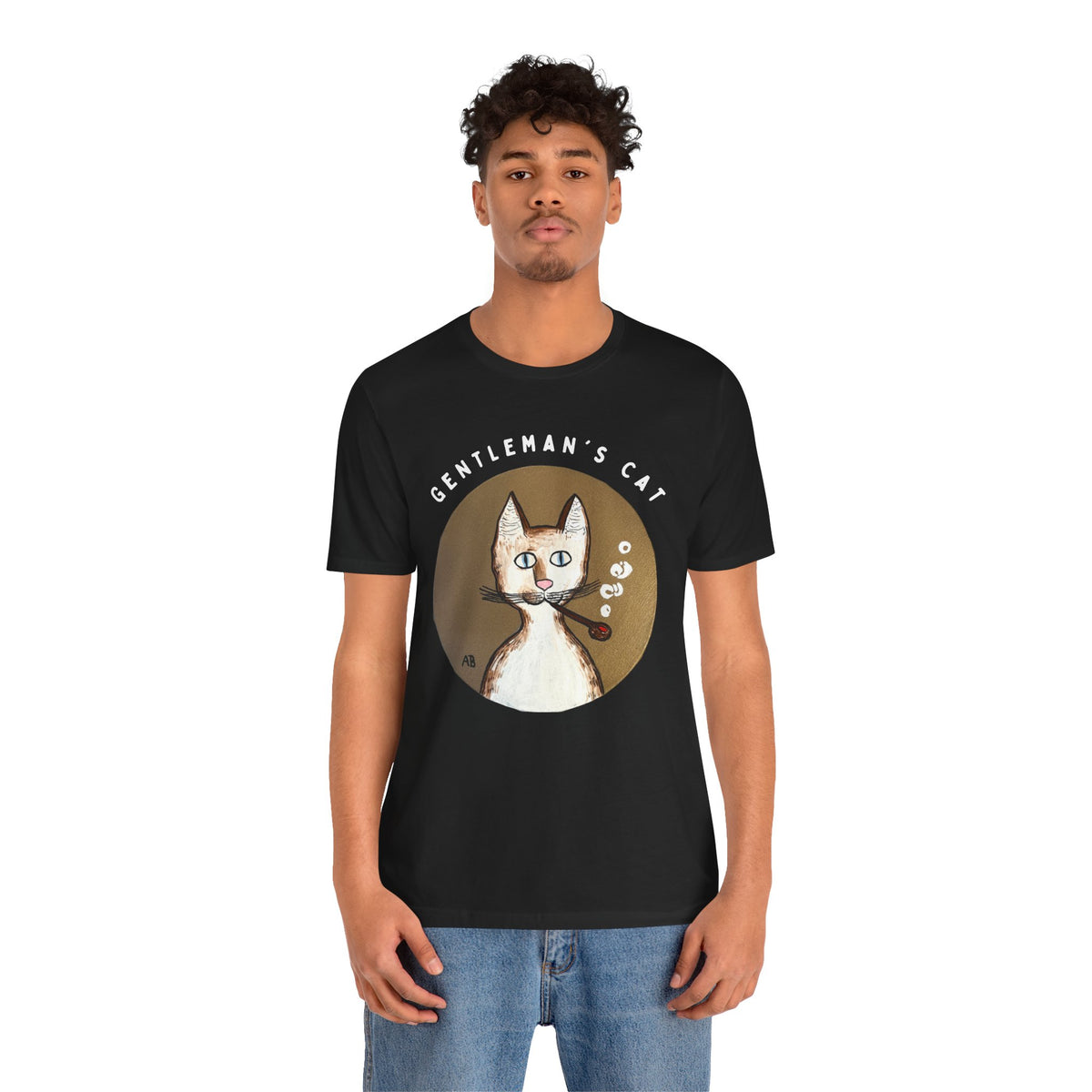 Gentleman's Cat T-Shirt - Arjuna Rigby Art and Lifestyle Store