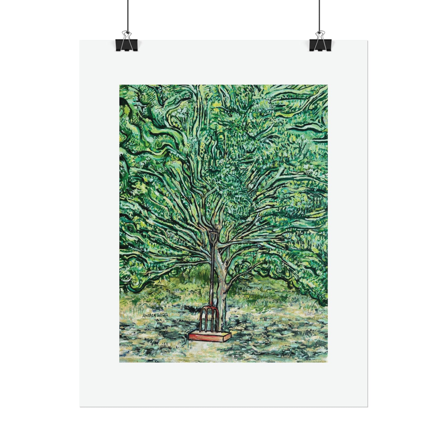 The Pear Tree or Dennis's Pitchfork Rolled Fine Art Print