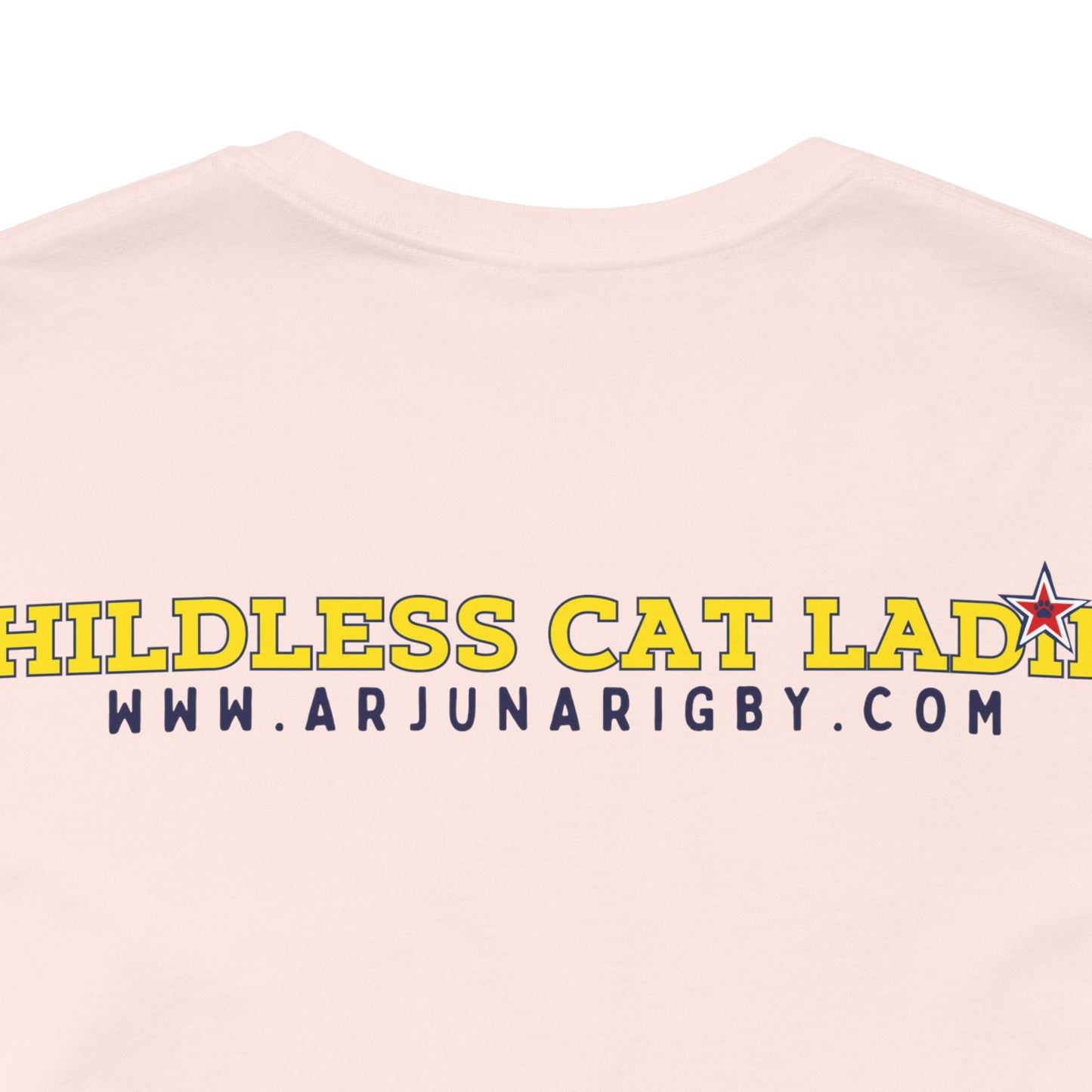 Arjuna Rigby Art & Lifestyle Kamala Harris Childless Cat Lady T-Shirt