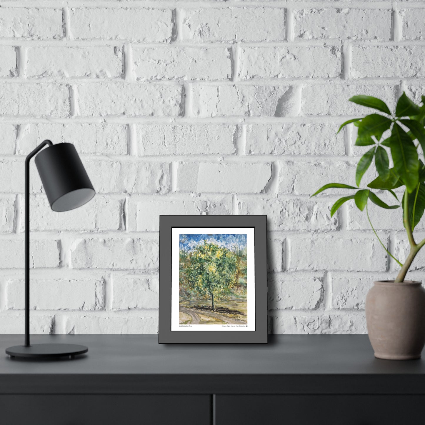 Gold Medallion Tree Framed Fine Art Print