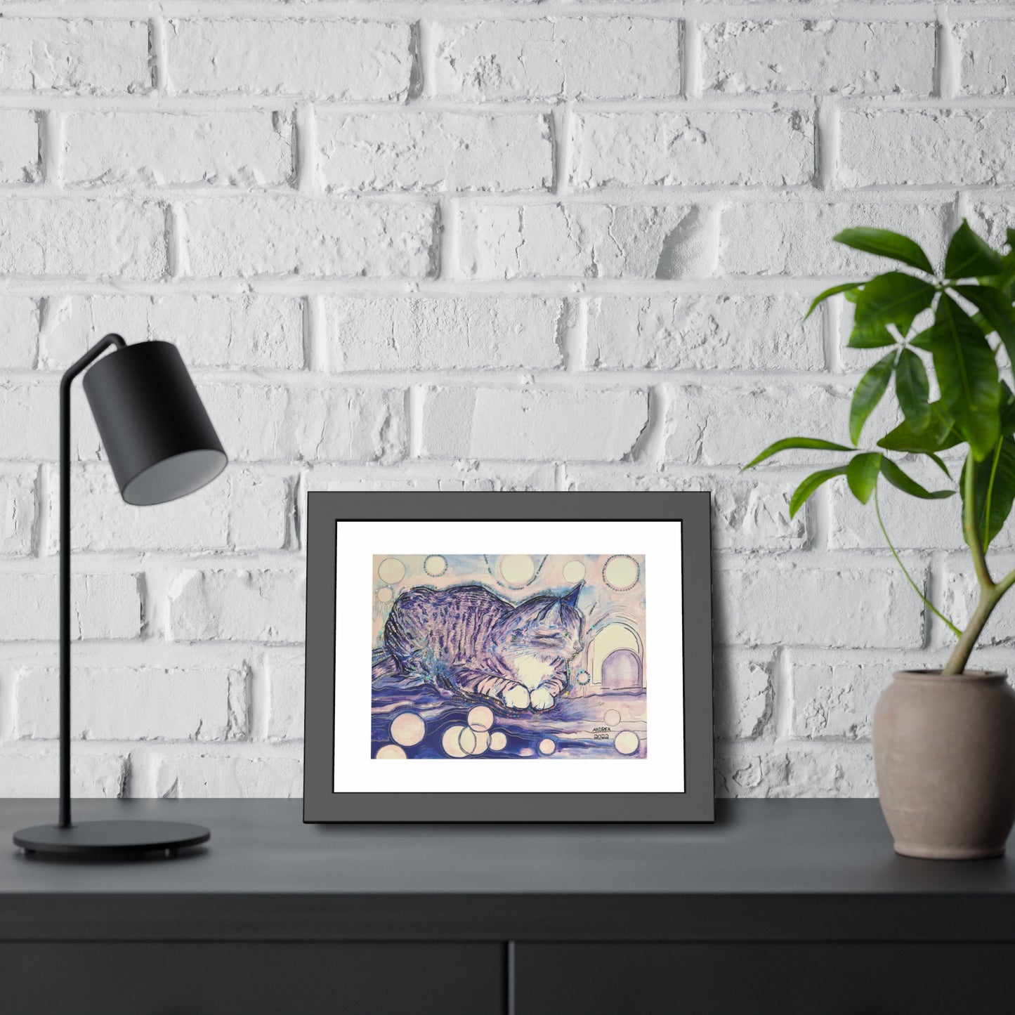 Cat Vibes Framed Fine Art Print - Arjuna Rigby Art and Lifestyle Store