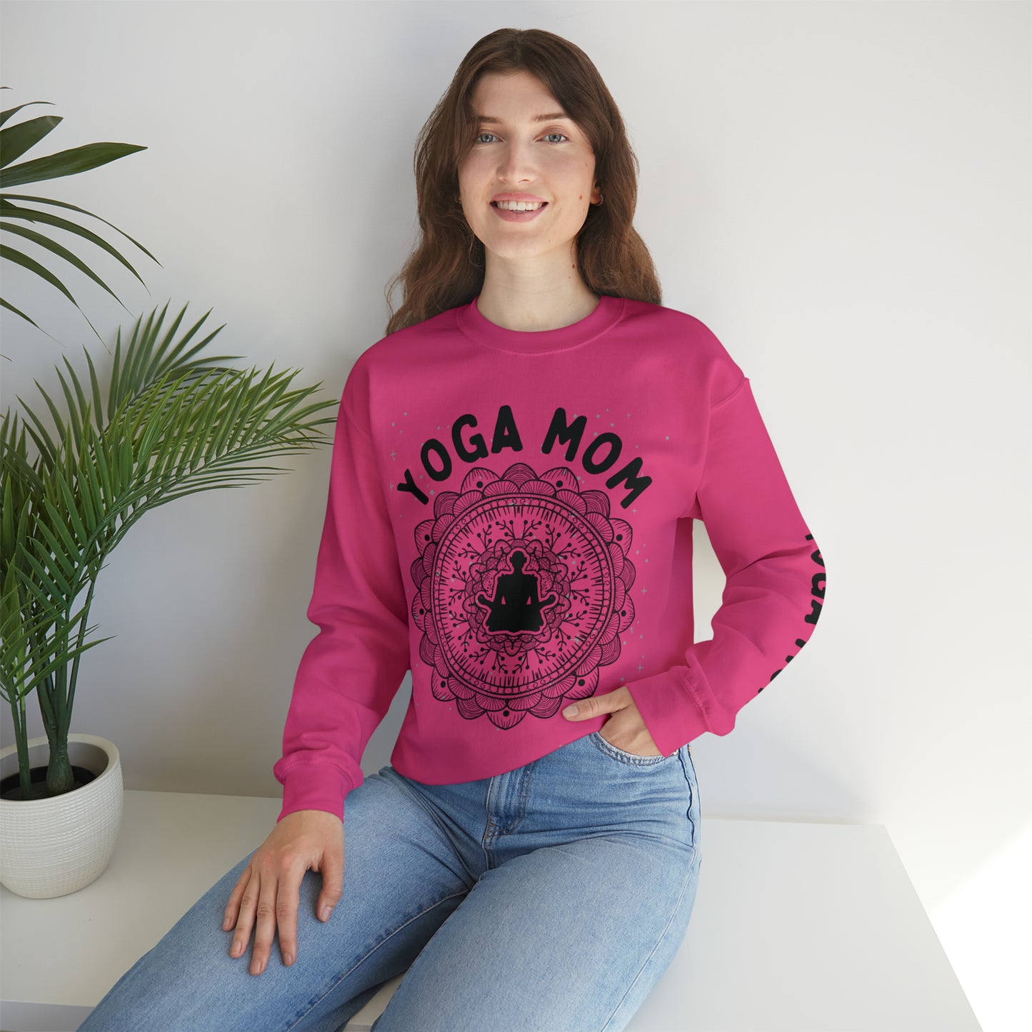Yoga Mom Crewneck Sweatshirt - Arjuna Rigby Art and Lifestyle Store