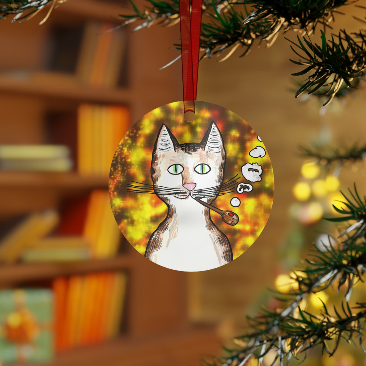Gentleman's Cat metal ornament