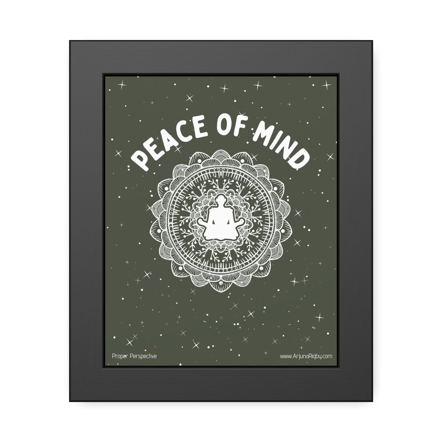 Peace of Mind Framed Fine Art Poster green background