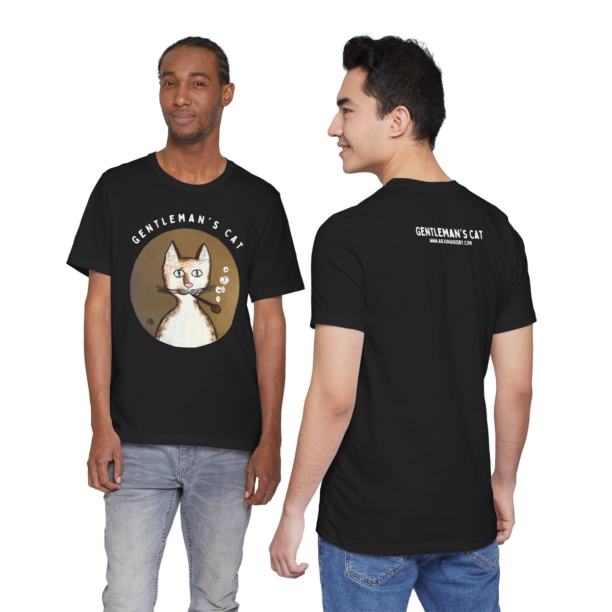 Gentleman's Cat T-Shirt - Arjuna Rigby Art and Lifestyle Store