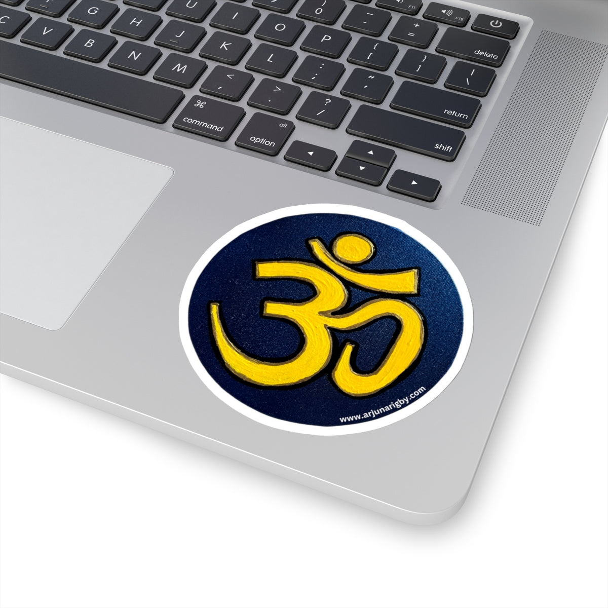 Yellow & Blue OM Sticker - Arjuna Rigby Art and Lifestyle Store