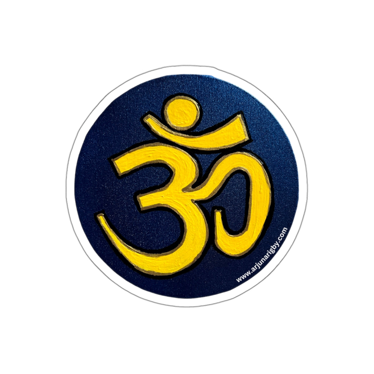 Yellow & Blue OM Sticker - Arjuna Rigby Art and Lifestyle Store