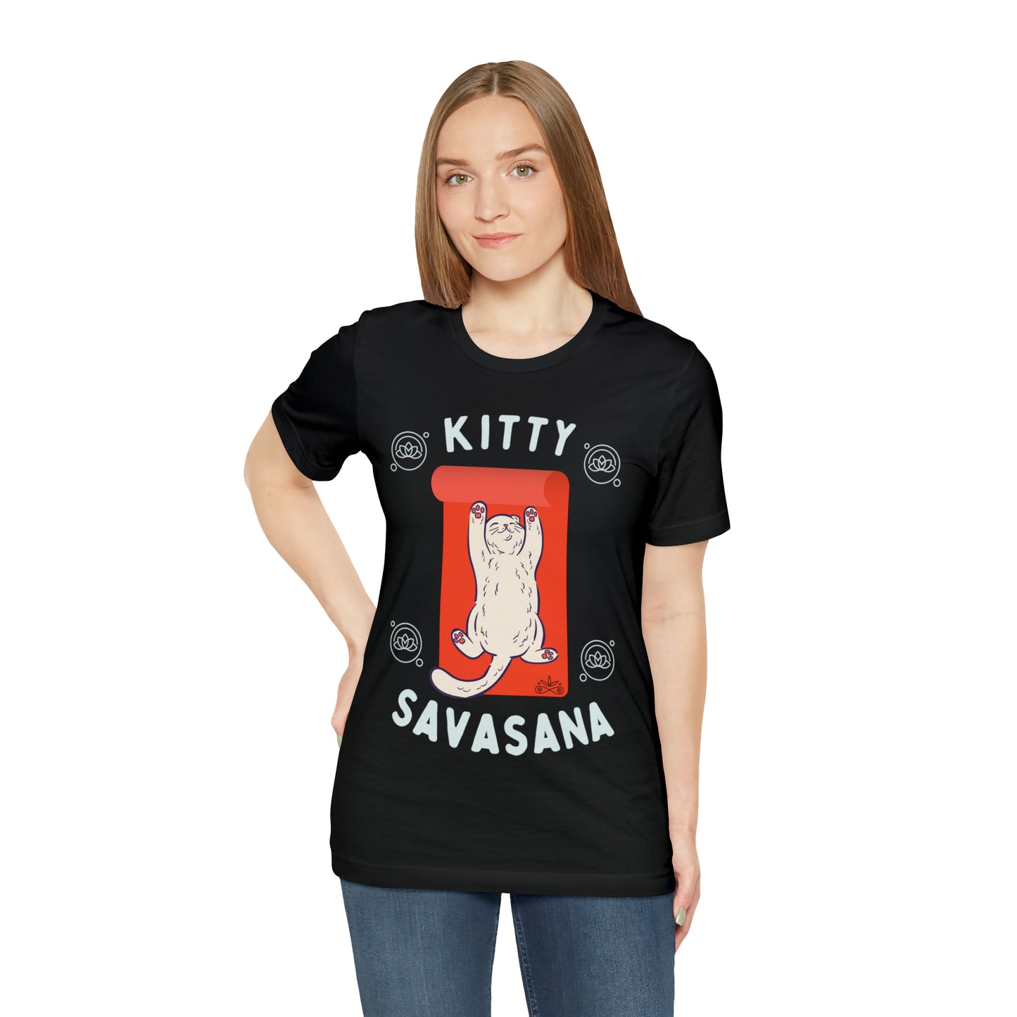 Kitty Savasana - Classic T-Shirt - Arjuna Rigby Art and Lifestyle Store