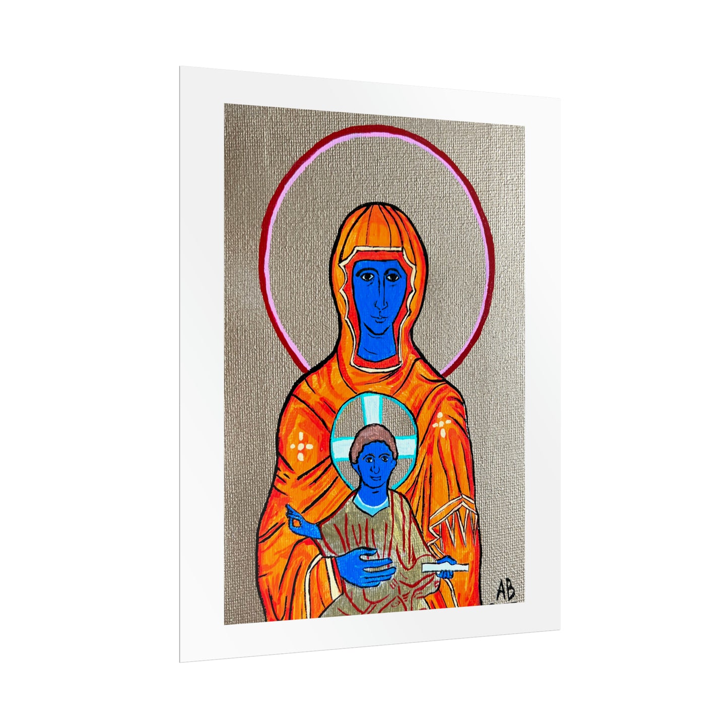 Christ and Theotokos Fine Art Poster - Arjuna Rigby Art and Lifestyle Store