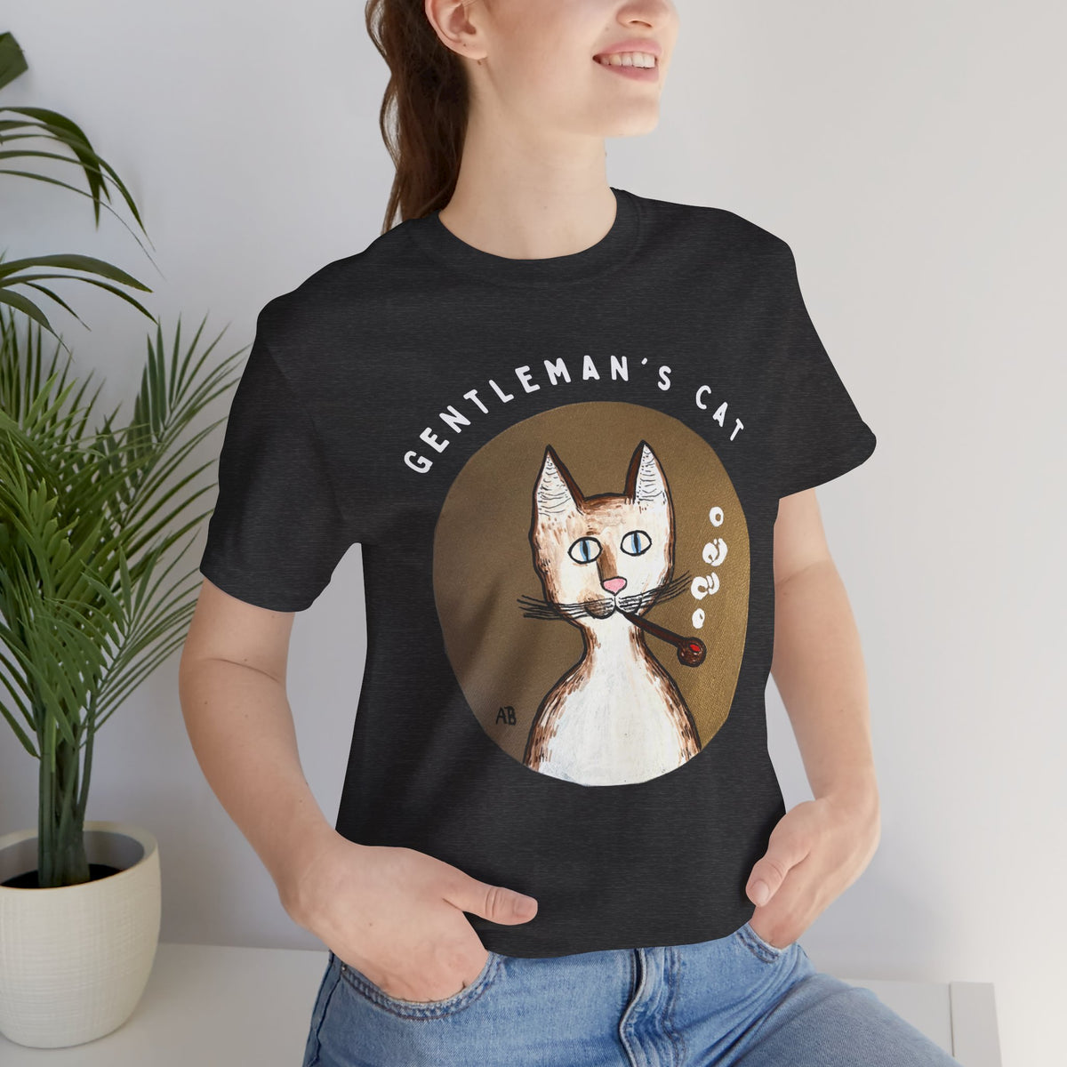 Gentleman's Cat T-Shirt - Arjuna Rigby Art and Lifestyle Store