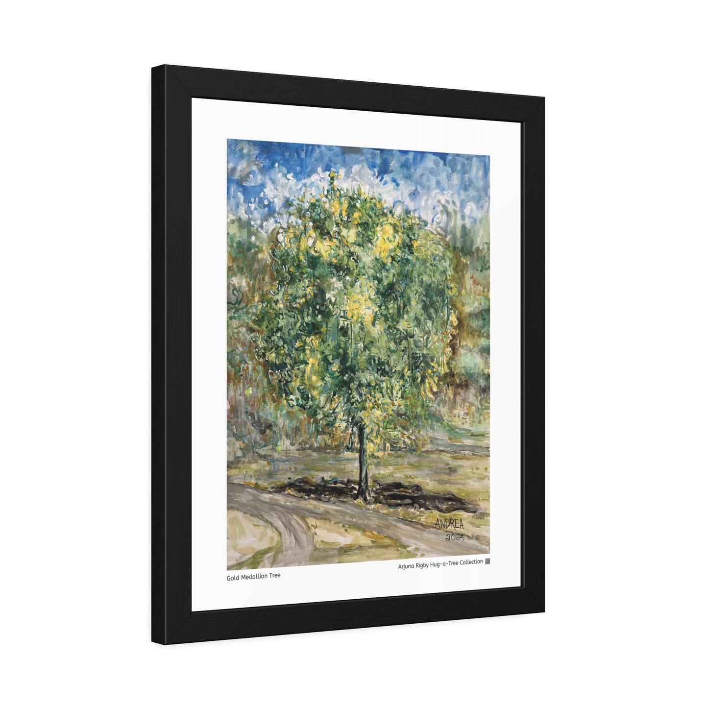 Gold Medallion Tree Framed Fine Art Print