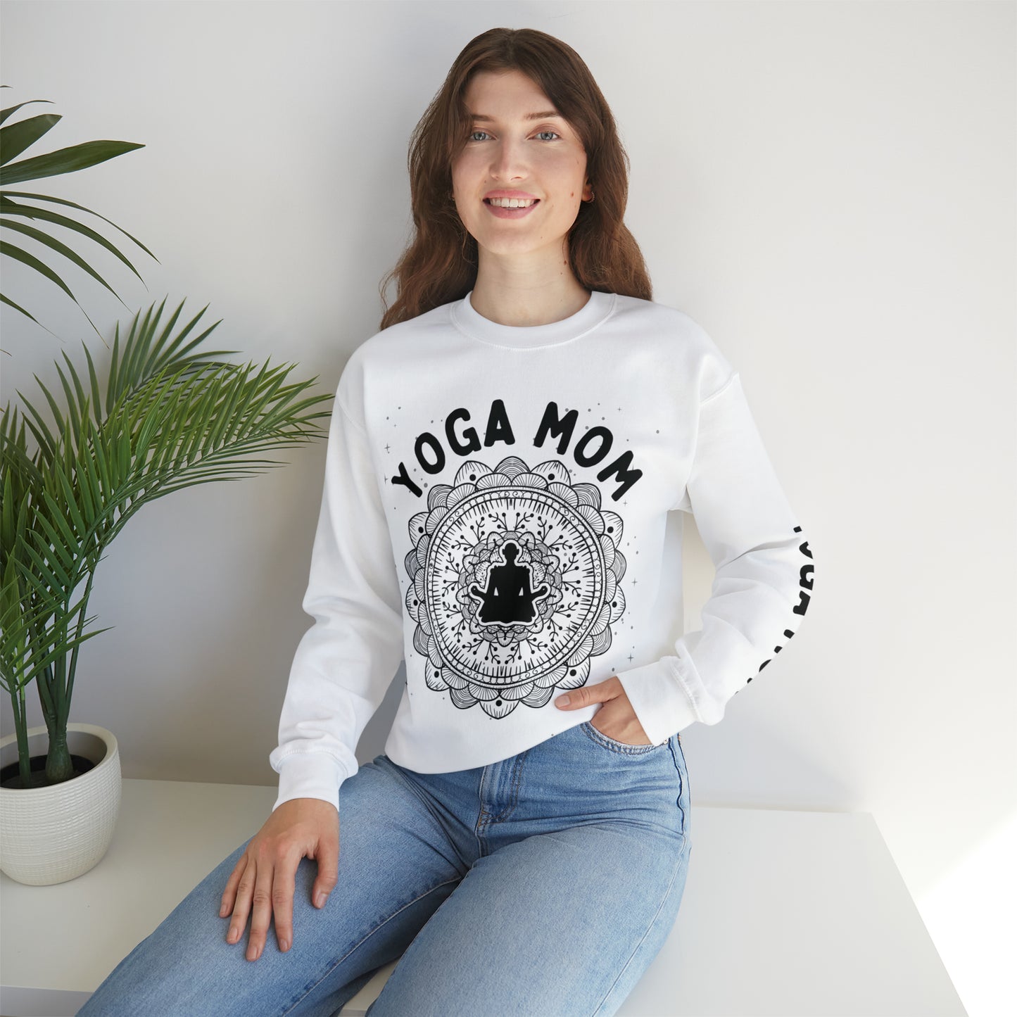 Yoga Mom Crewneck Sweatshirt - Arjuna Rigby Art and Lifestyle Store