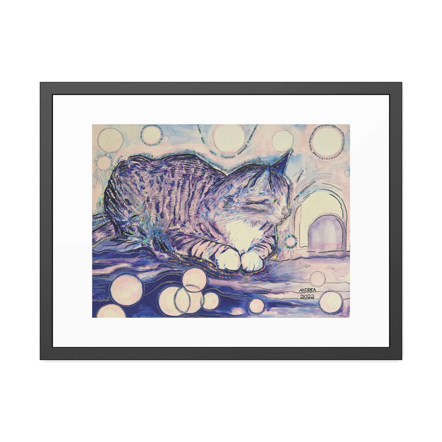 Cat Vibes Framed Fine Art Print - Arjuna Rigby Art and Lifestyle Store