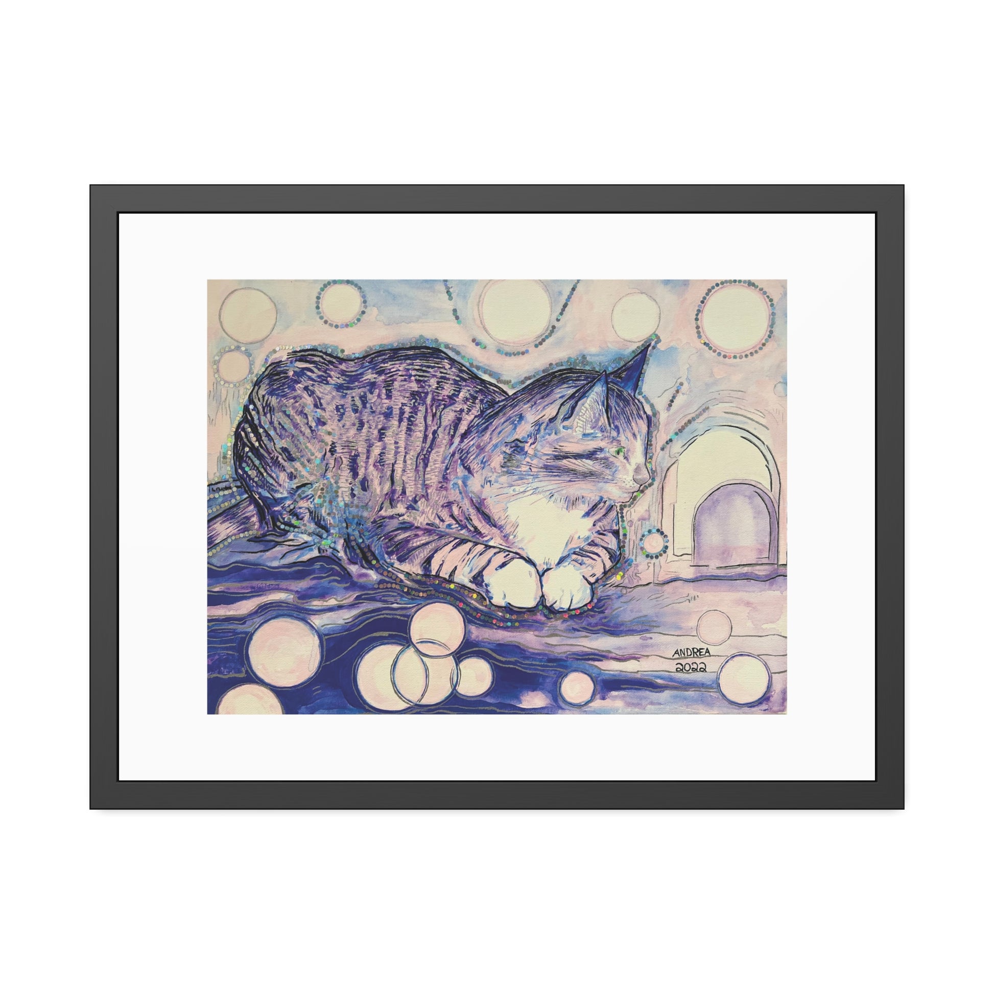 Cat Vibes Framed Fine Art Print - Arjuna Rigby Art and Lifestyle Store