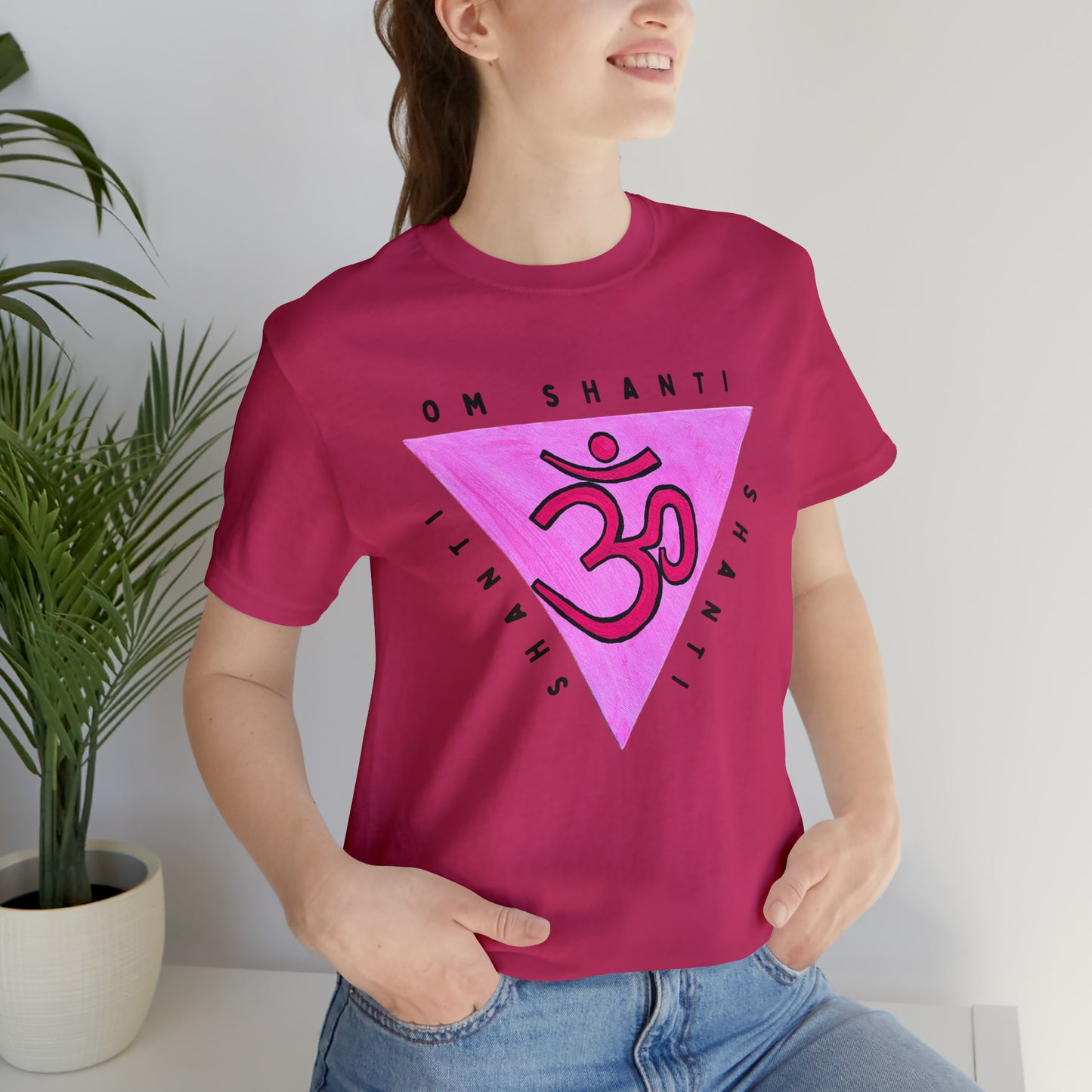 Pink Triangle OM T-Shirt - Arjuna Rigby Art and Lifestyle Store