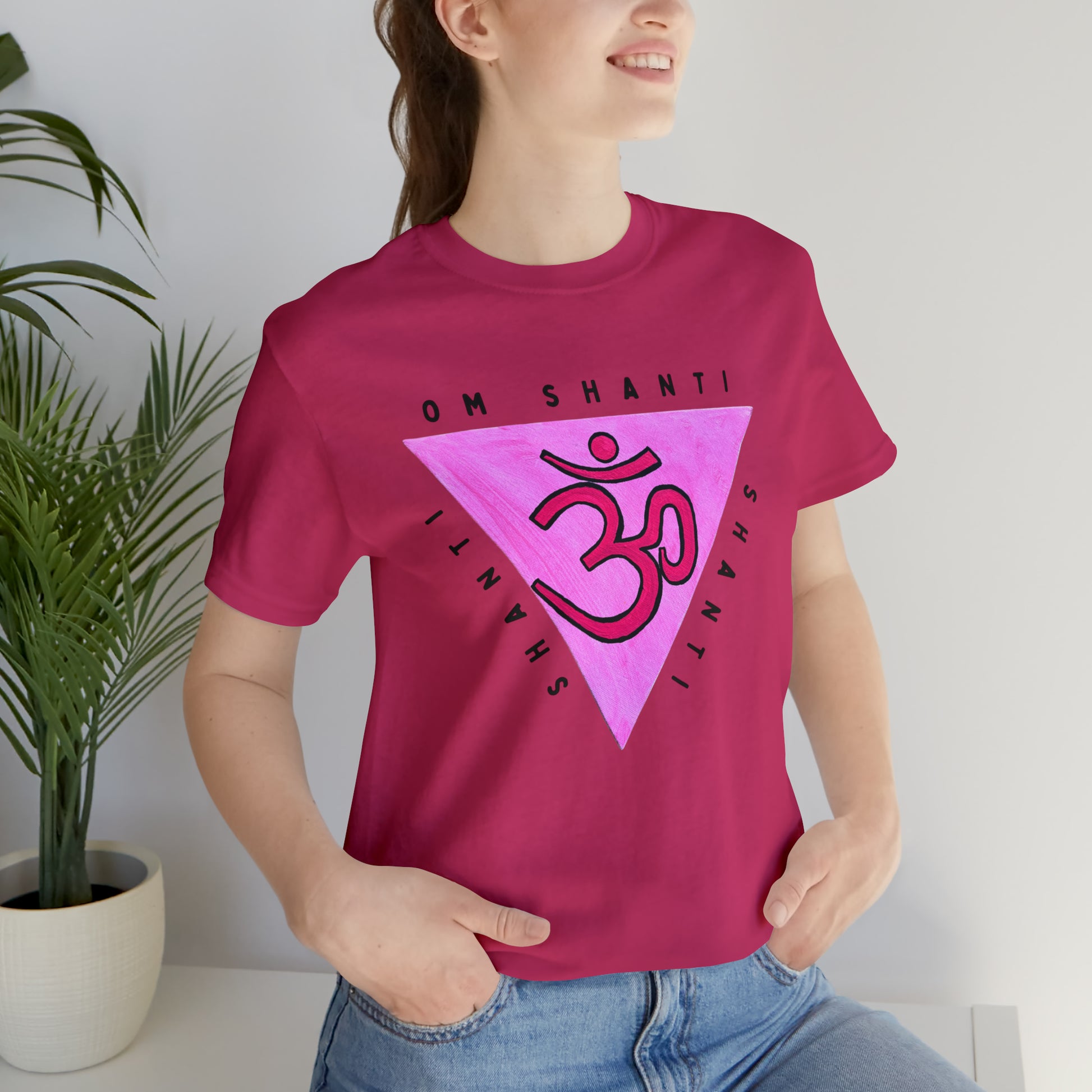 Pink Triangle OM T-Shirt - Arjuna Rigby Art and Lifestyle Store