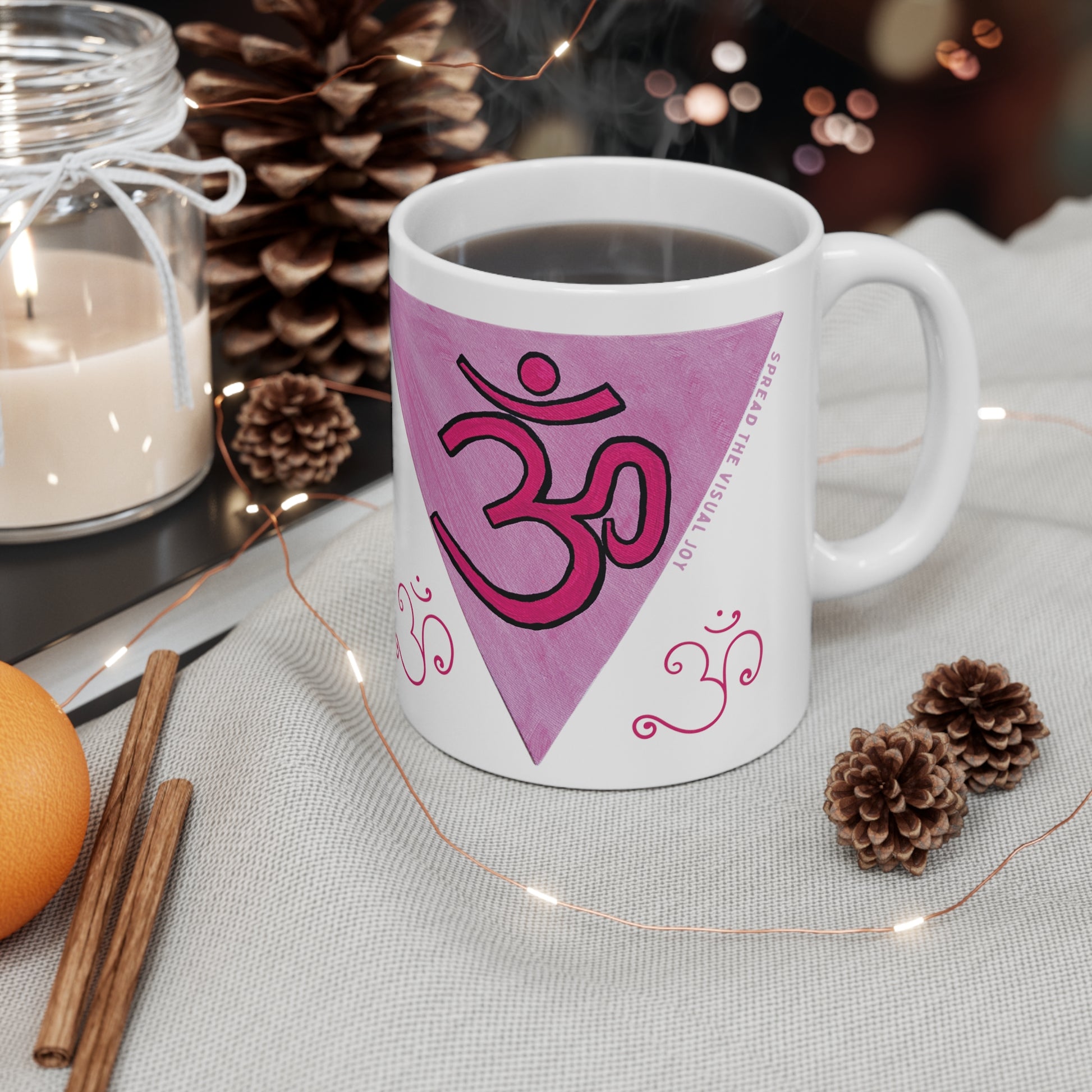 Pink Triangle OM Mug - Arjuna Rigby Art and Lifestyle Store
