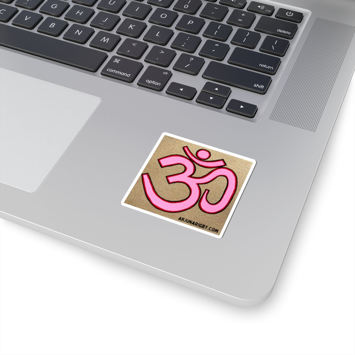 Pink & Red OM on Gold Sticker - Arjuna Rigby Art and Lifestyle Store