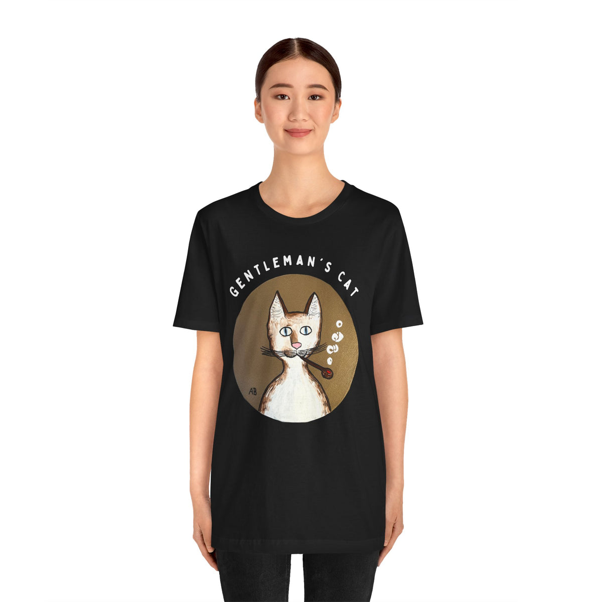 Gentleman's Cat T-Shirt - Arjuna Rigby Art and Lifestyle Store