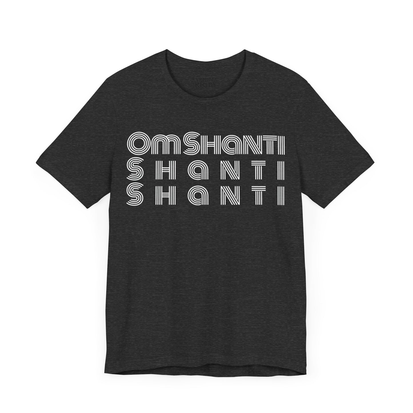 Om Shanti Shanti Shanti T-Shirt - Arjuna Rigby Art and Lifestyle Store