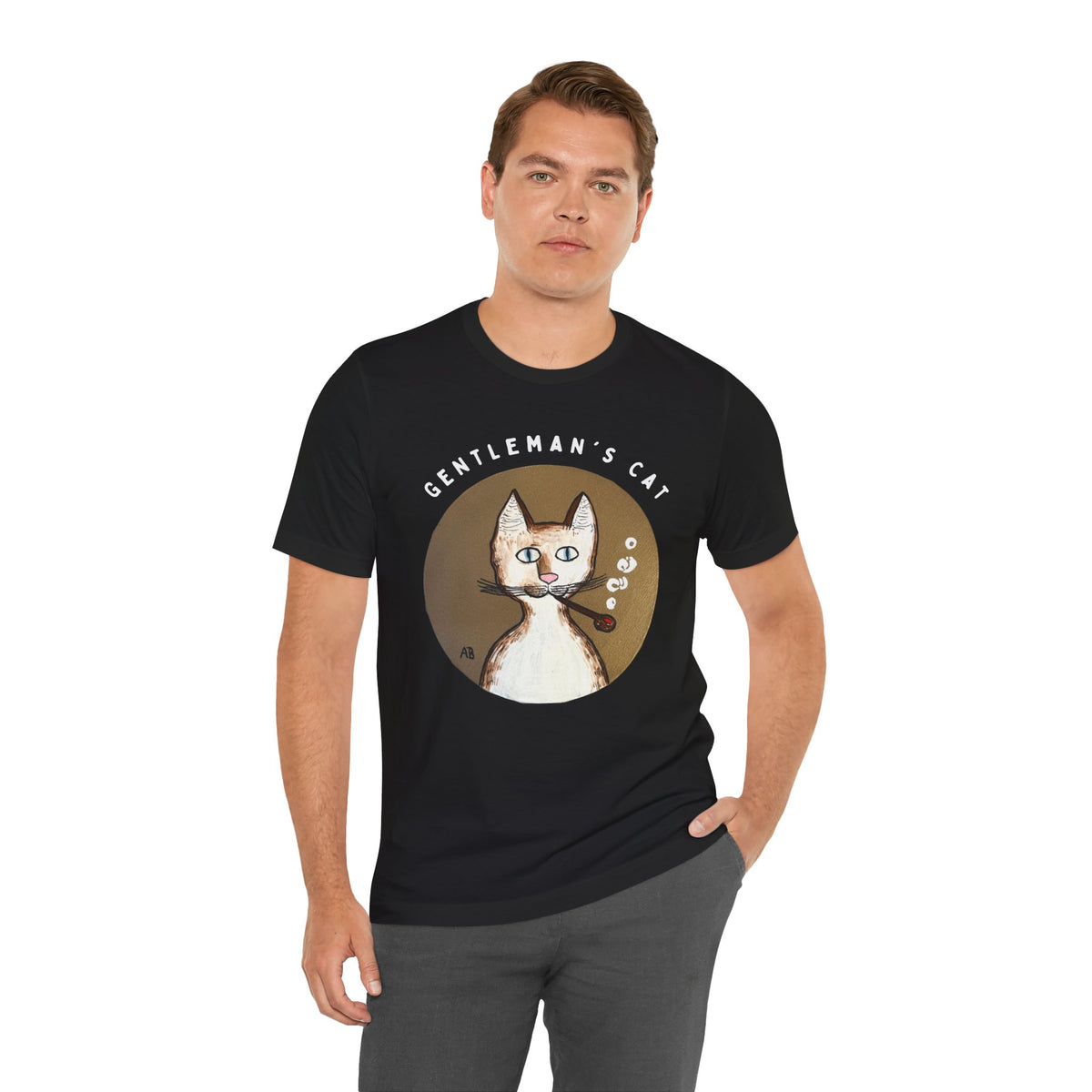 Gentleman's Cat T-Shirt - Arjuna Rigby Art and Lifestyle Store