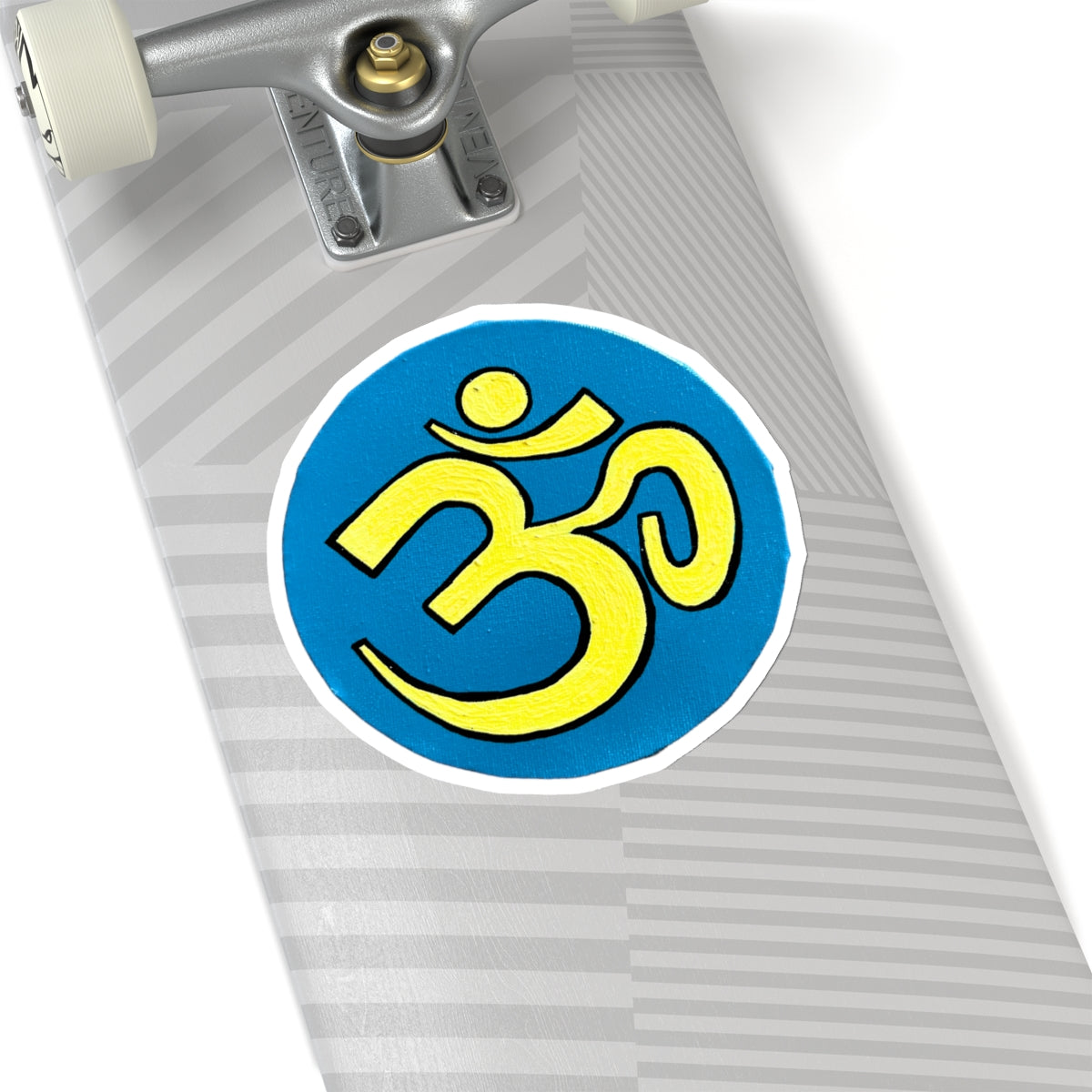 Pastel Yellow & Lagoon Blue OM Sticker - Arjuna Rigby Art and Lifestyle Store