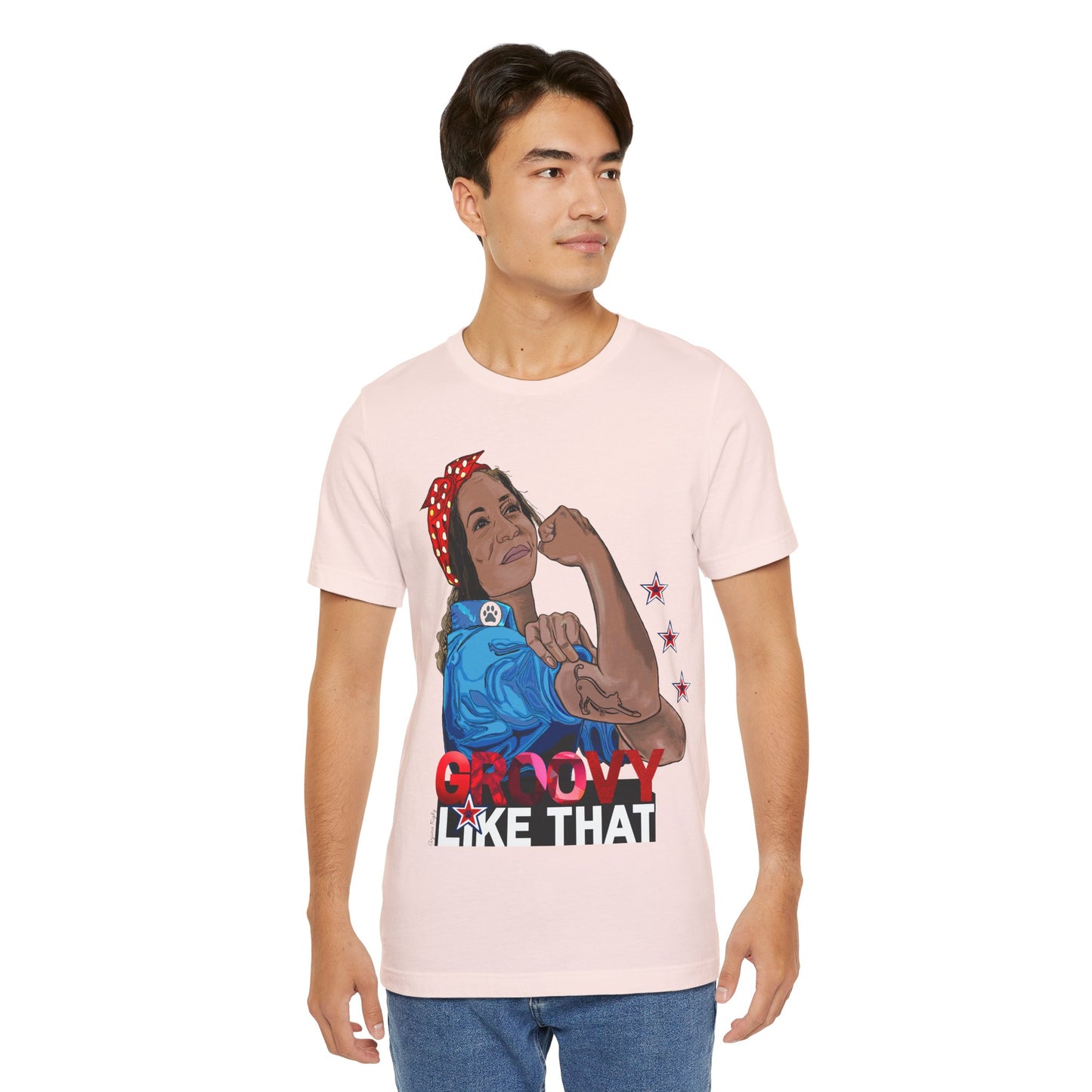 Arjuna Rigby Art & Lifestyle Kamala Harris Childless Cat Lady T-Shirt