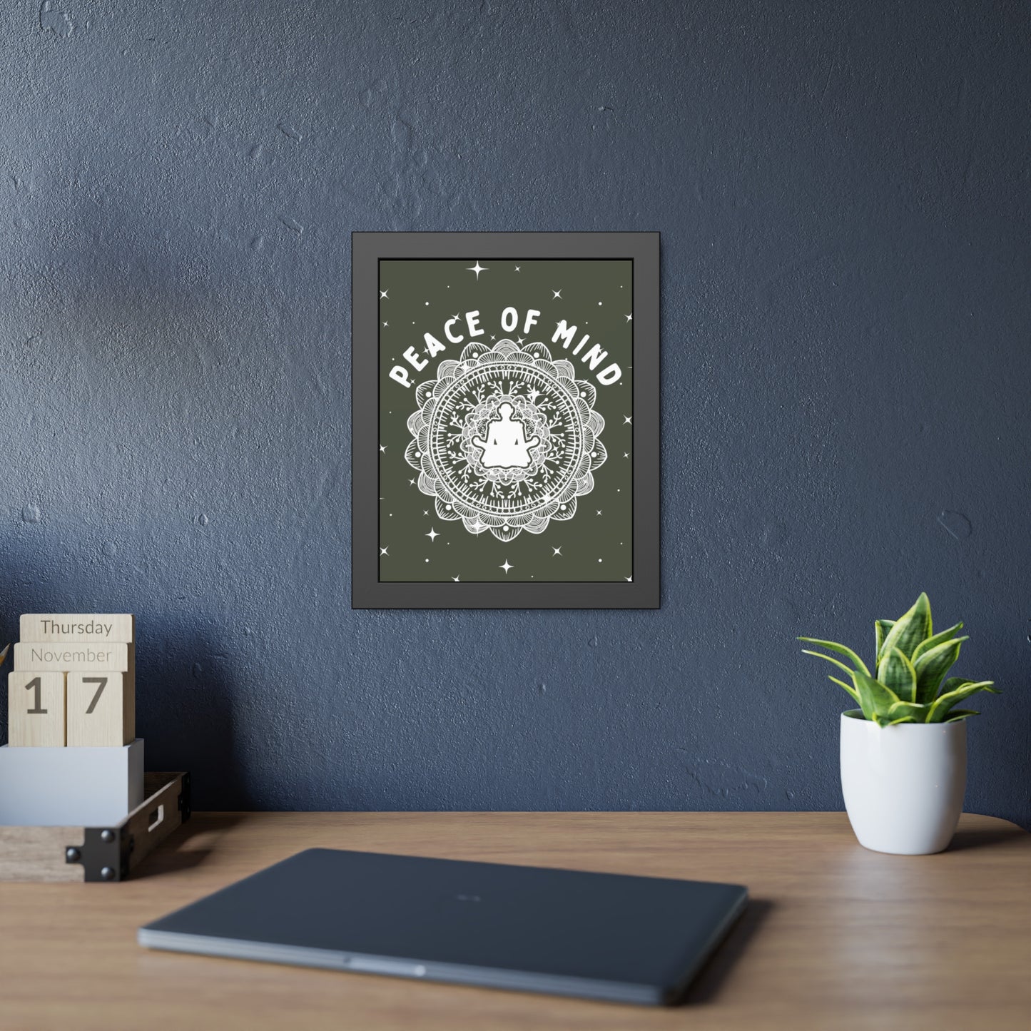 Peace of Mind Framed Fine Art Print green background