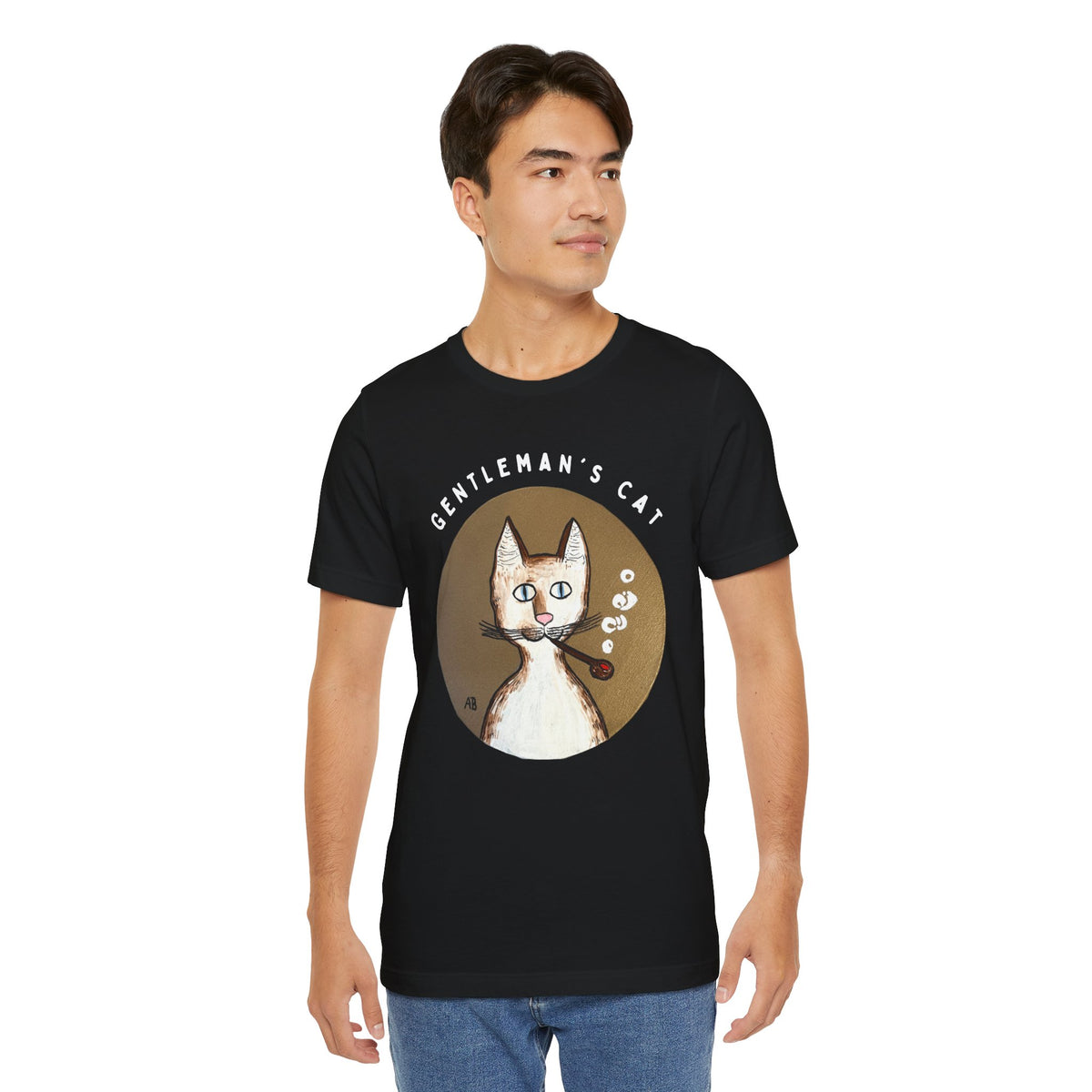 Gentleman's Cat T-Shirt - Arjuna Rigby Art and Lifestyle Store