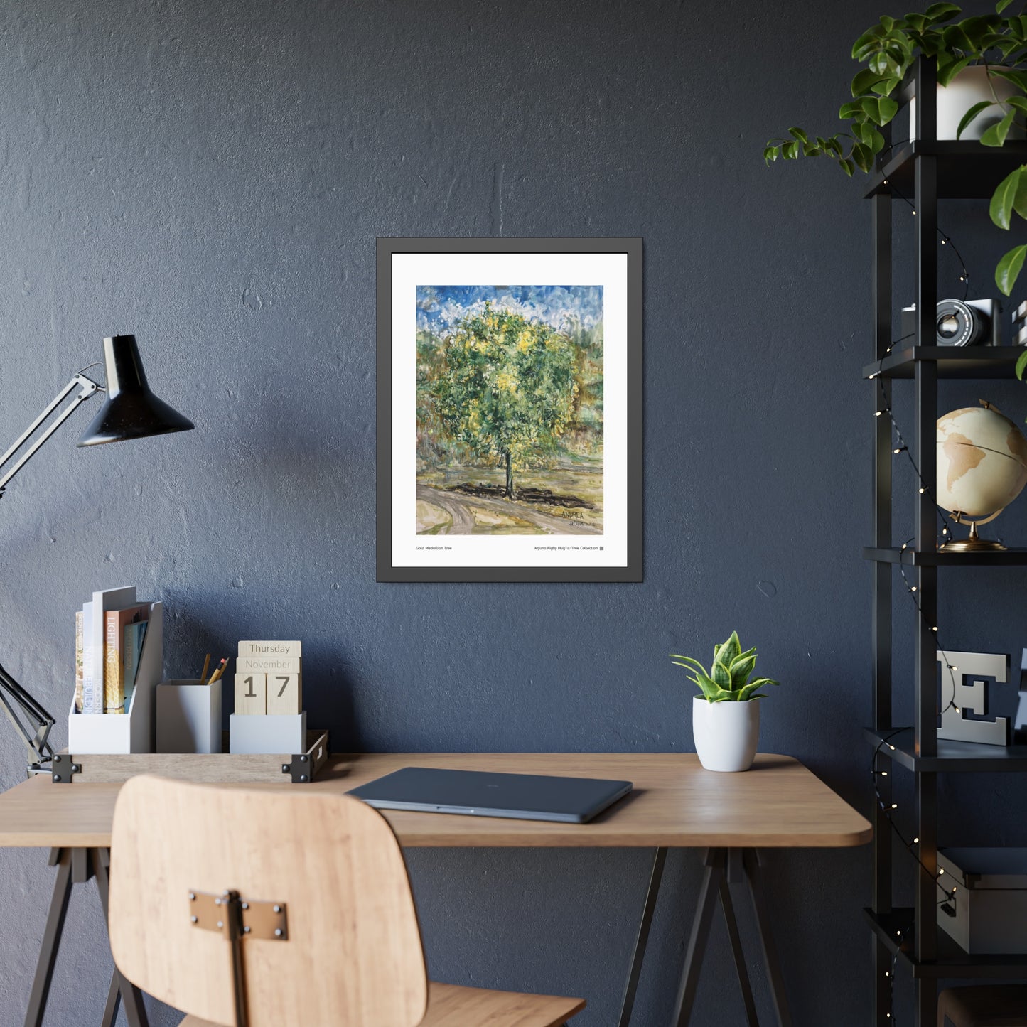 Gold Medallion Tree Framed Fine Art Print