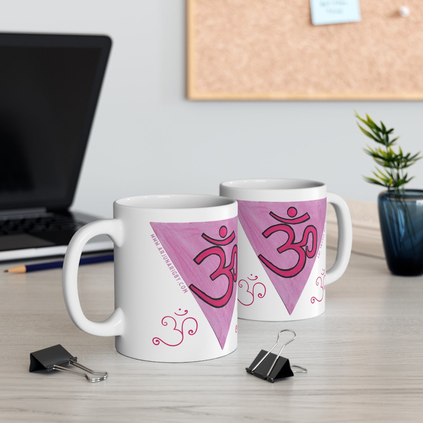 Pink Triangle OM Mug - Arjuna Rigby Art and Lifestyle Store