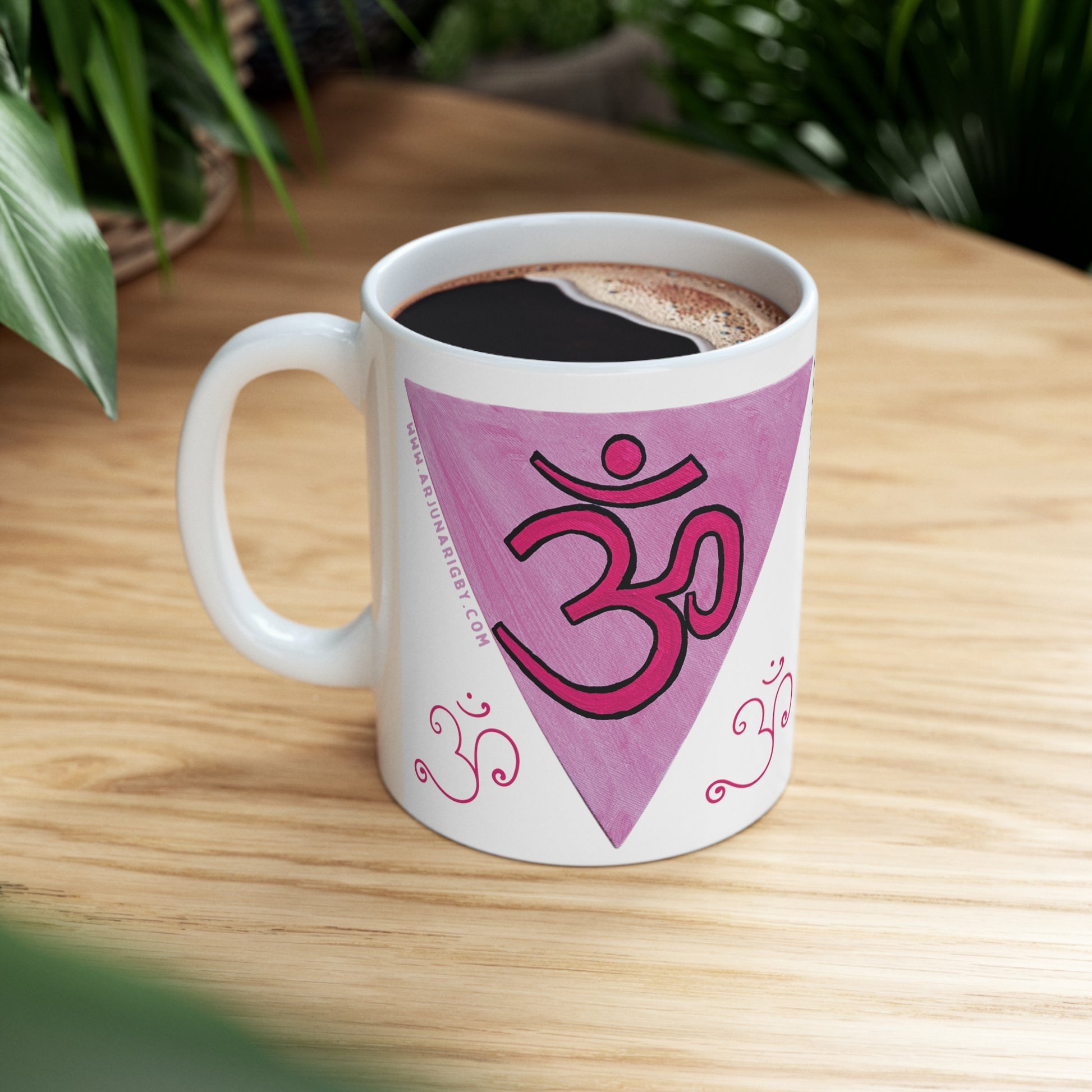 Pink Triangle OM Mug - Arjuna Rigby Art and Lifestyle Store