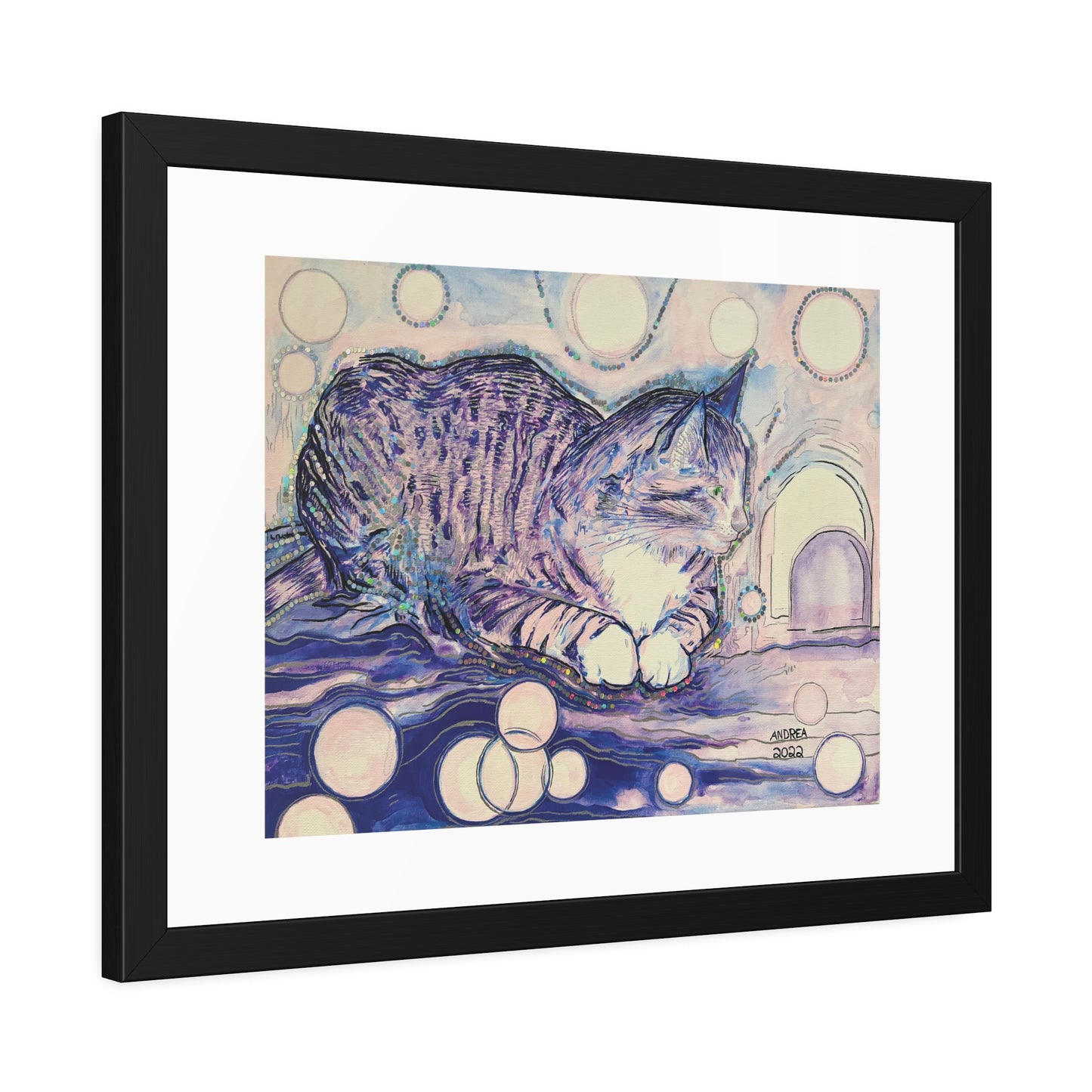 Cat Vibes Framed Fine Art Print - Arjuna Rigby Art and Lifestyle Store